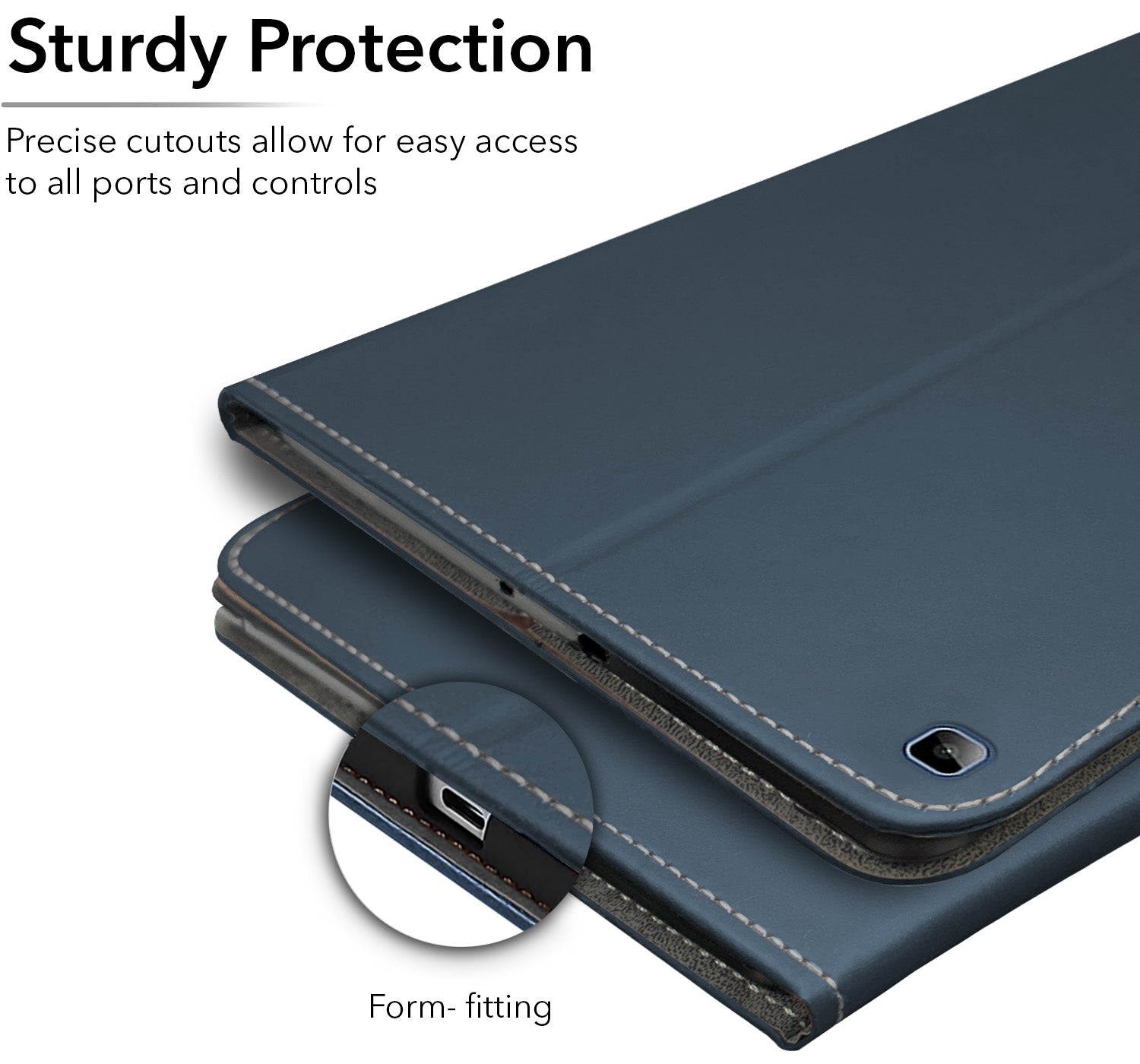 For Flip Cover Folio Case Honor Pad X8 10 Inch AGM3-W09HN (PU Matte Leather | Multi-Angle Smart Stand | Card Storage Slots | Silicone Back Pouch)