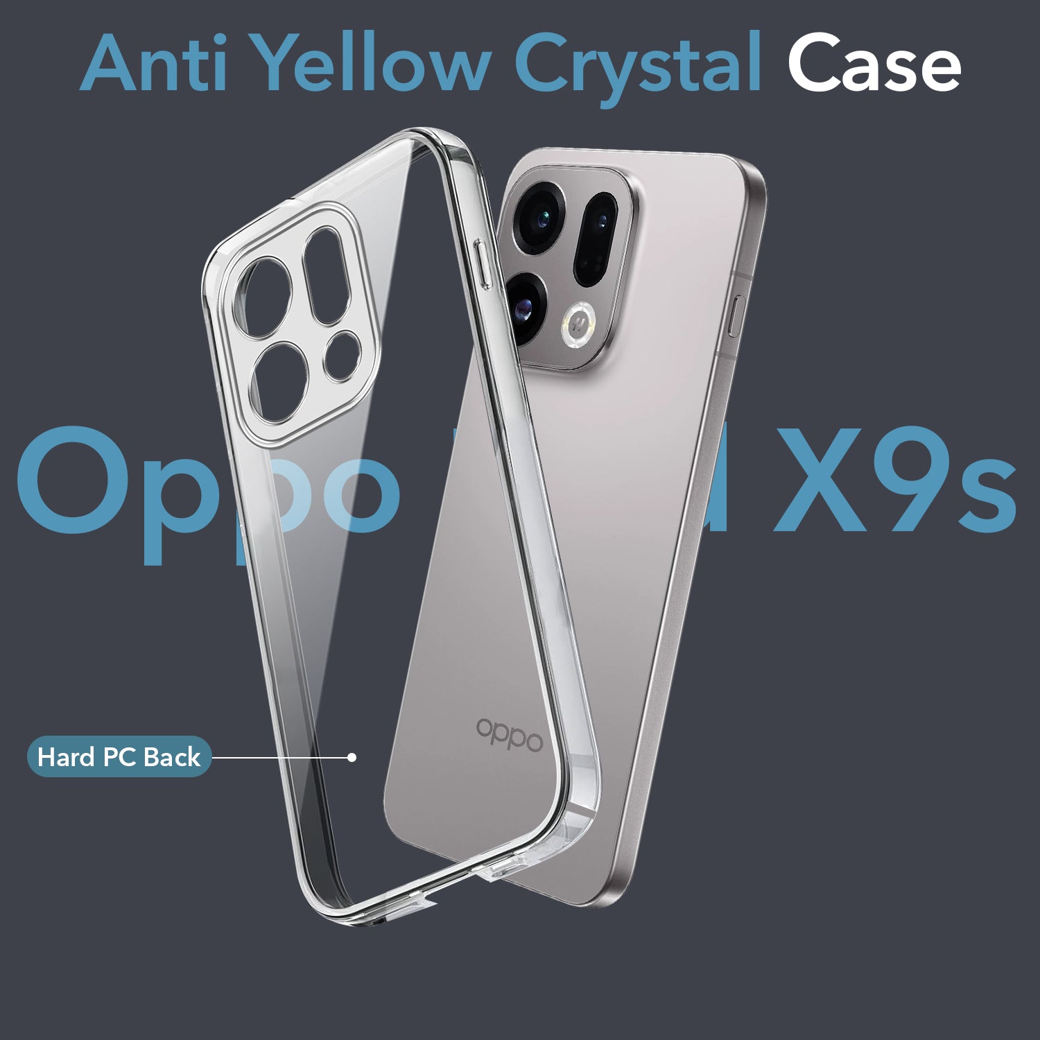 For Oppo Find X9 | Oppo Find X9s Back Cover Case Lifetime Anti-Yellow Clear (Sleek Hard Crystal | Shockproof and Camera Protection)