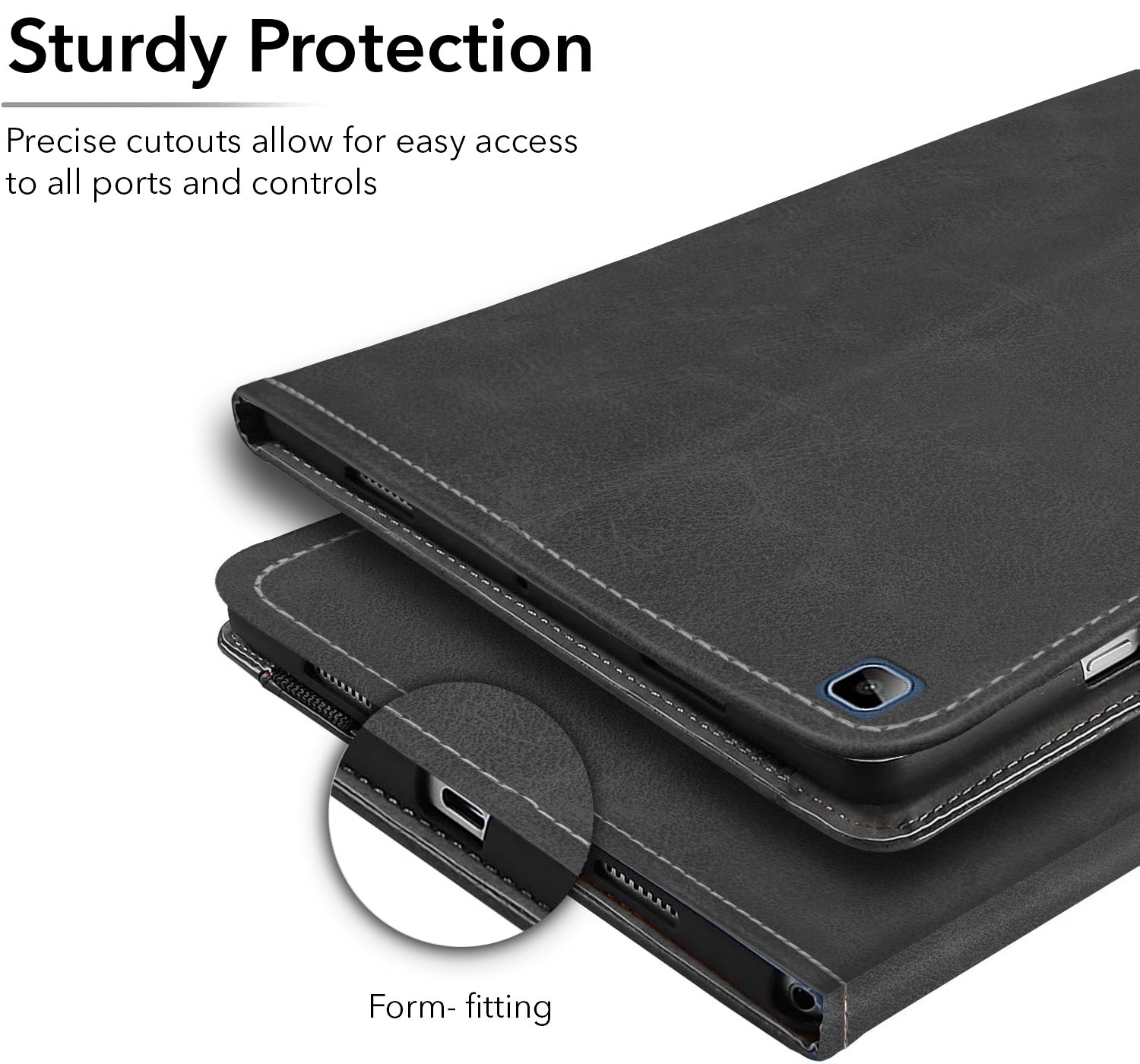 For Flip Cover Folio Case Honor Pad X8 10 Inch AGM3-W09HN (PU Leather | Multi-Angle Smart Stand | Card Storage Slots | Silicone Back Pouch)