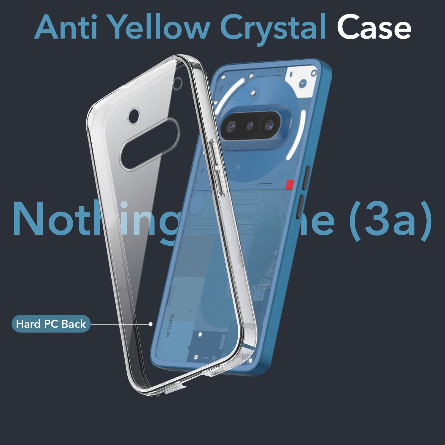For Nothing Phone 3A 5G Back Cover Case (Hard Anti Yellow Clear Case | Sleek Hard Crystal Clear | Drop & Camera Protection | Shockproof Polycarbonate)