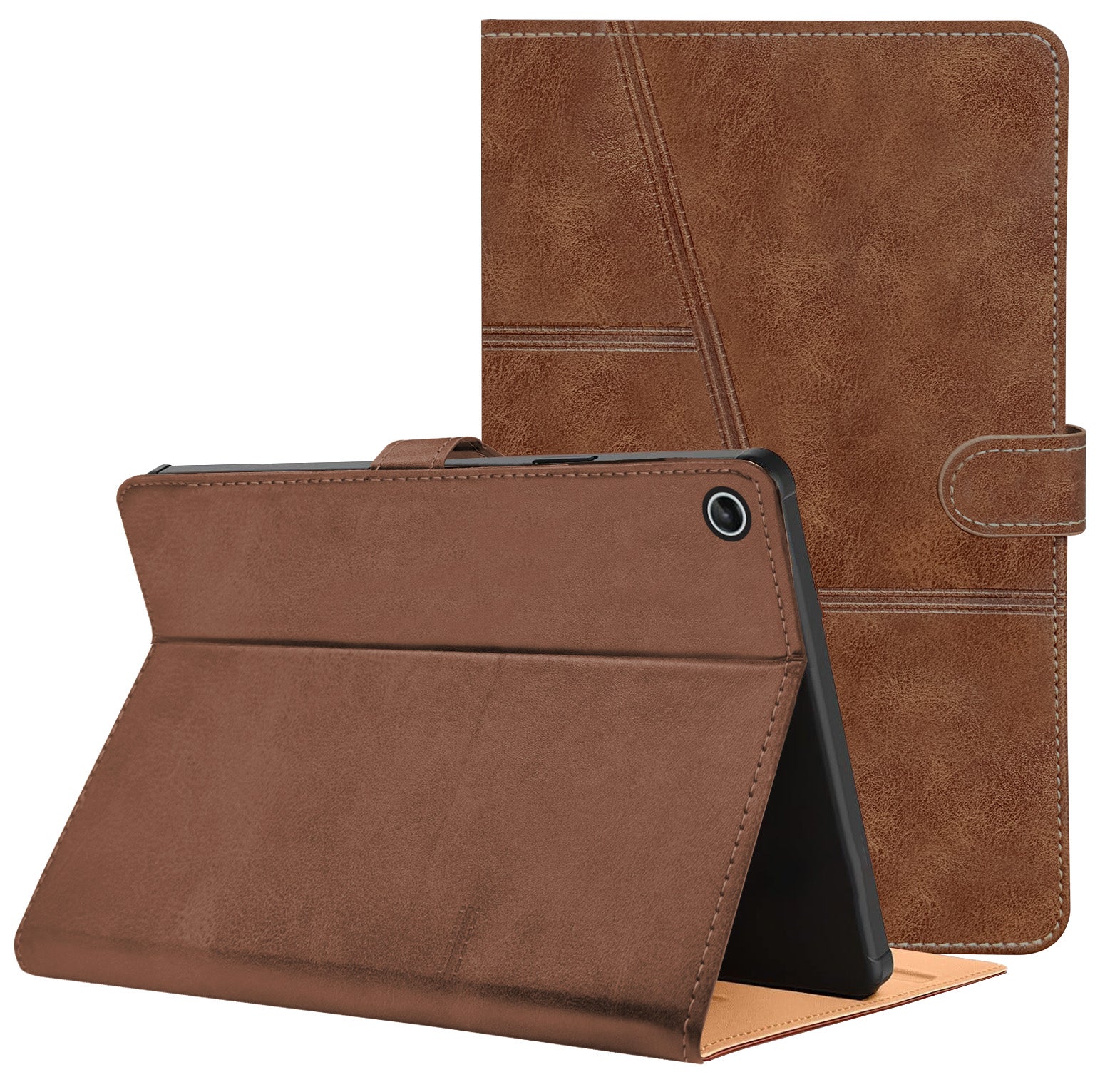 For Flip Cover Folio Case Lenovo Tab M10 Plus (3rd Gen) 12 Inch (PU Leather | Multi-Angle Smart Stand | Card Storage Slots | Silicone Back Pouch)
