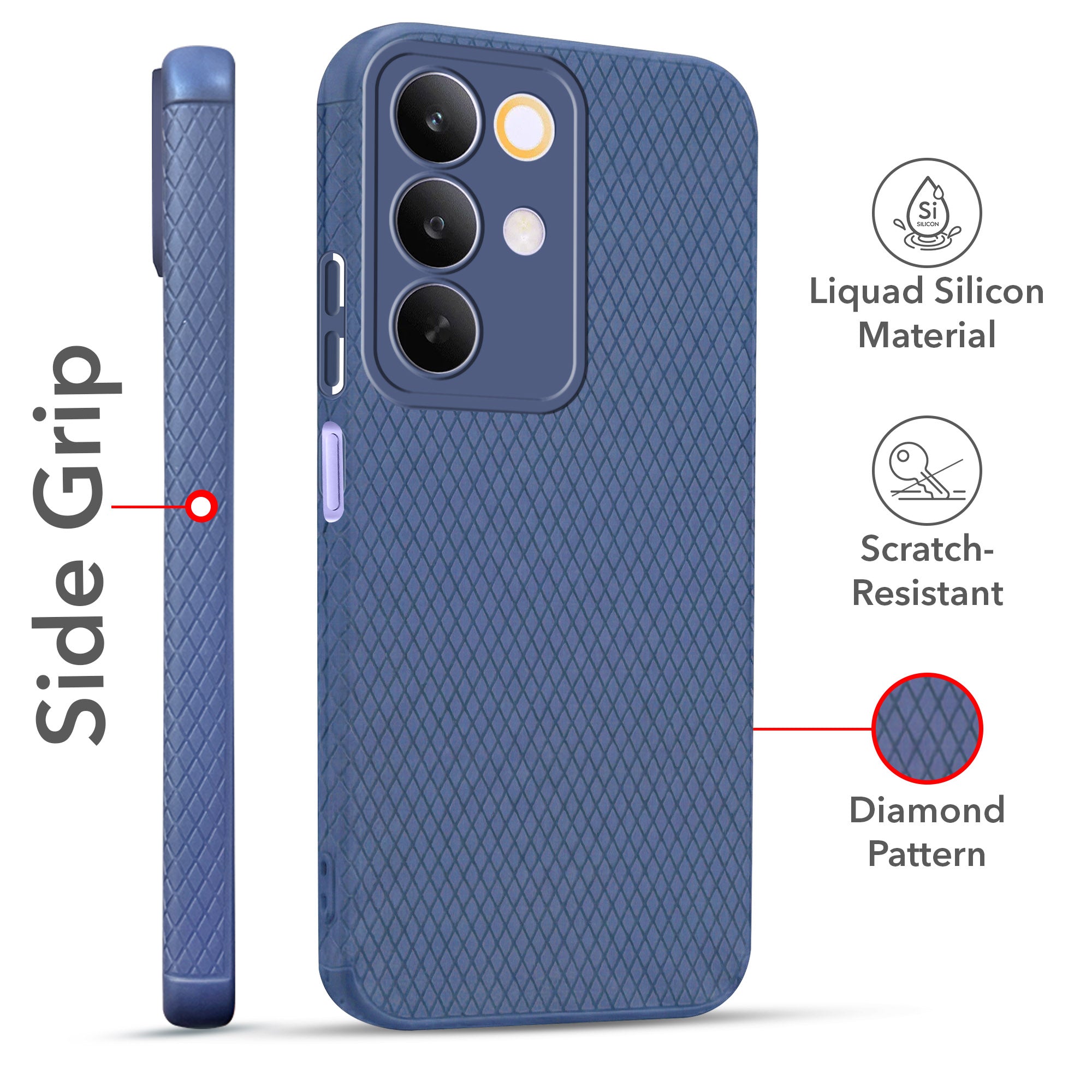 For Realme C85 5G | Realme Narzo 90x Combo with Back Cover and 9H Tempered Glass (Liquid Silicone | Camera Protection | Oleophobic Coating Screen Glass)
