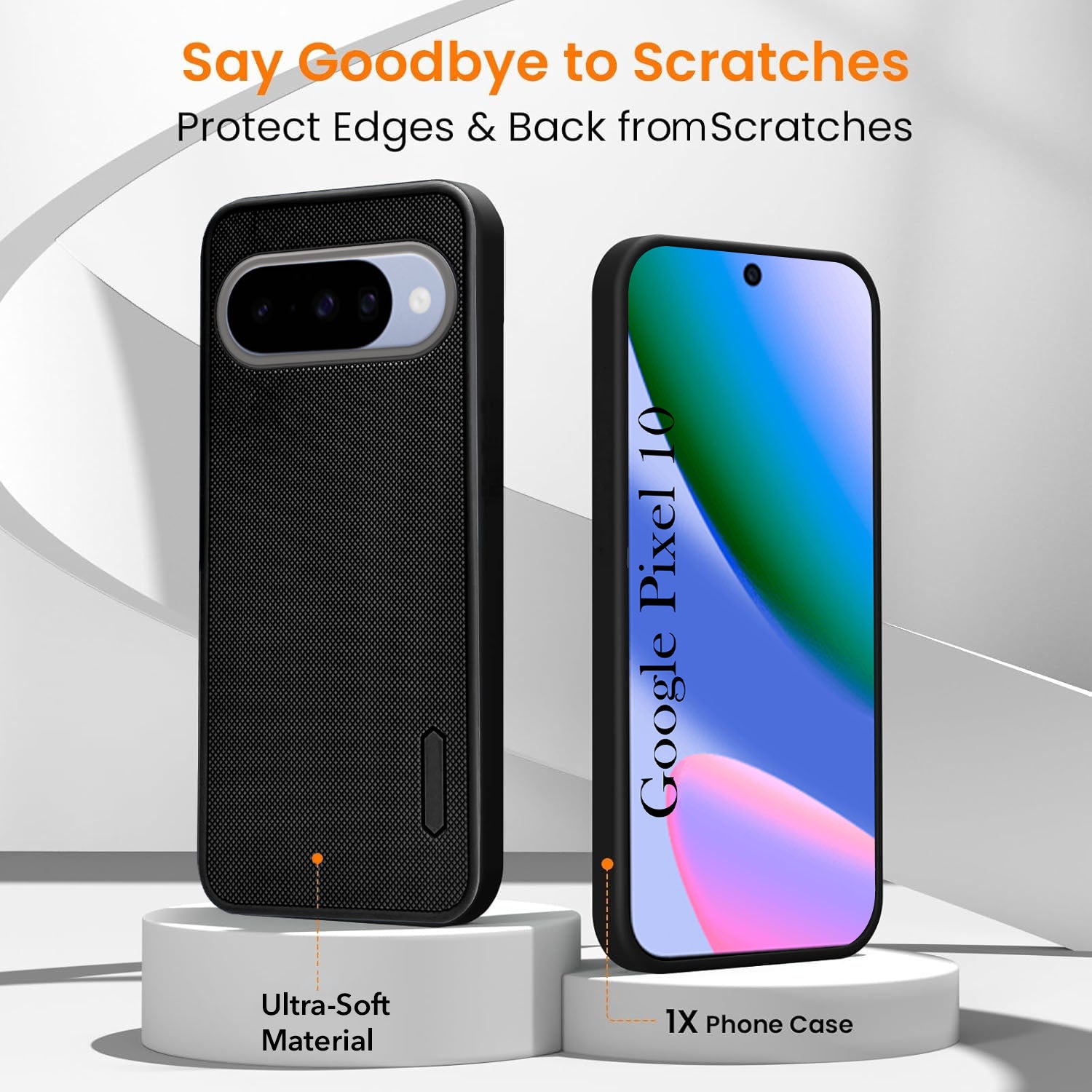 For Google Pixel 10 Combo (Textured Grip Design | Micro-Fiber Cloth Inside | Oleophobic Coating Screen Glass)