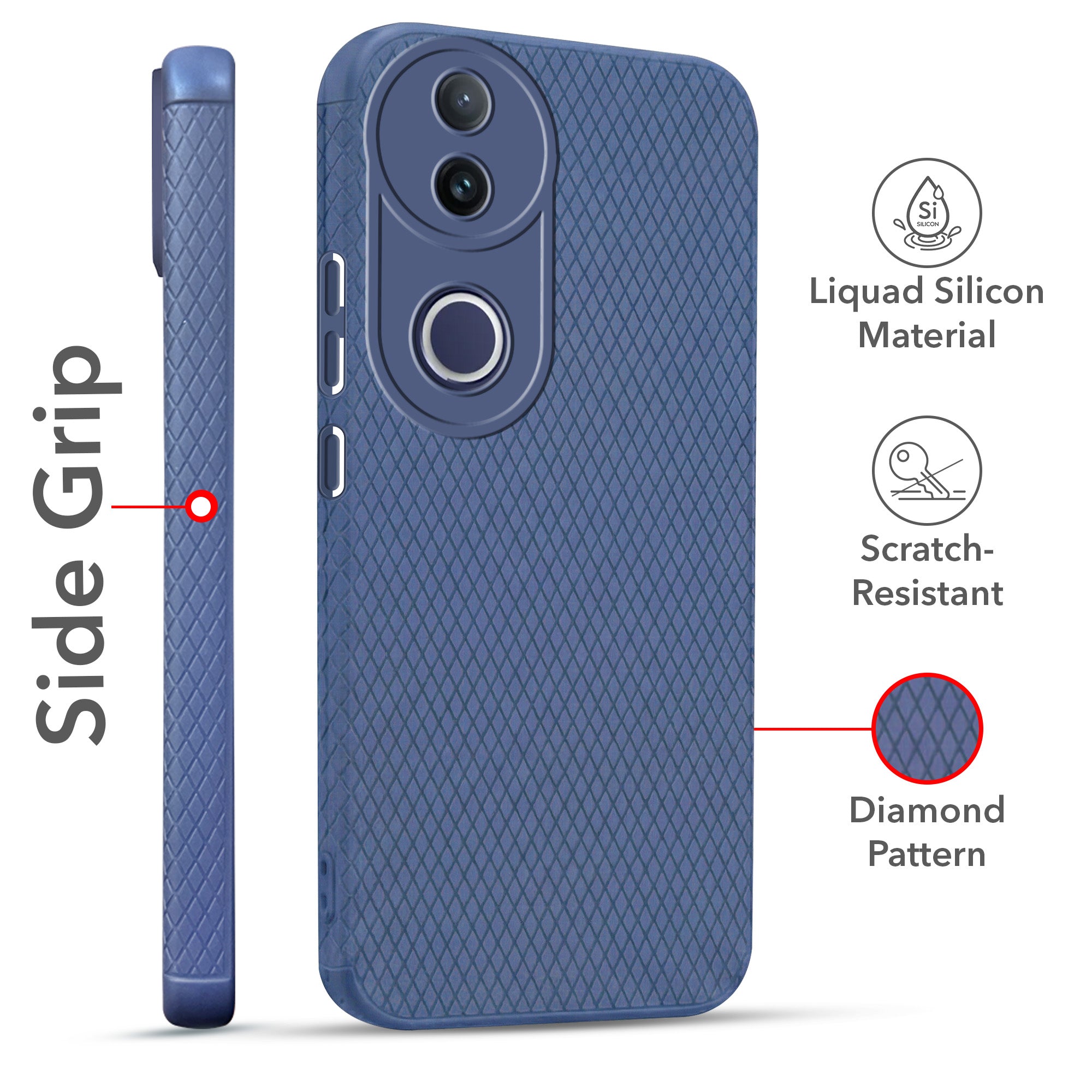 For Vivo T4R Combo with Back Cover and 9H Tempered Glass (Liquid Silicone | Camera Protection | Oleophobic Coating Screen Glass)