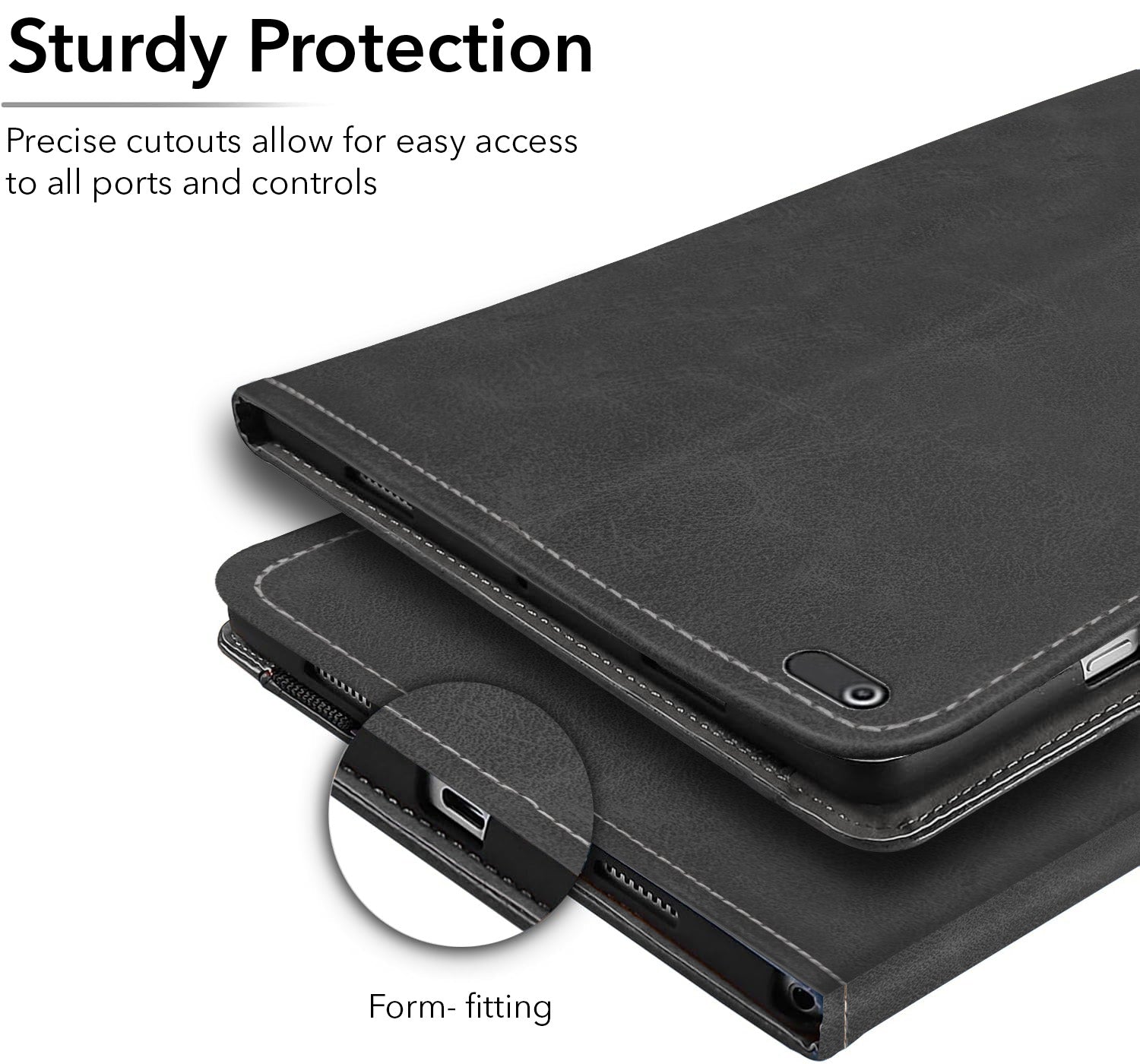 For Lenovo Tab 4 8 8 Inch TB-8504X/8504F Flip Cover Folio Case (PU Leather | Multi-Angle Smart Stand | Card Storage Slots | Silicone Back Pouch)