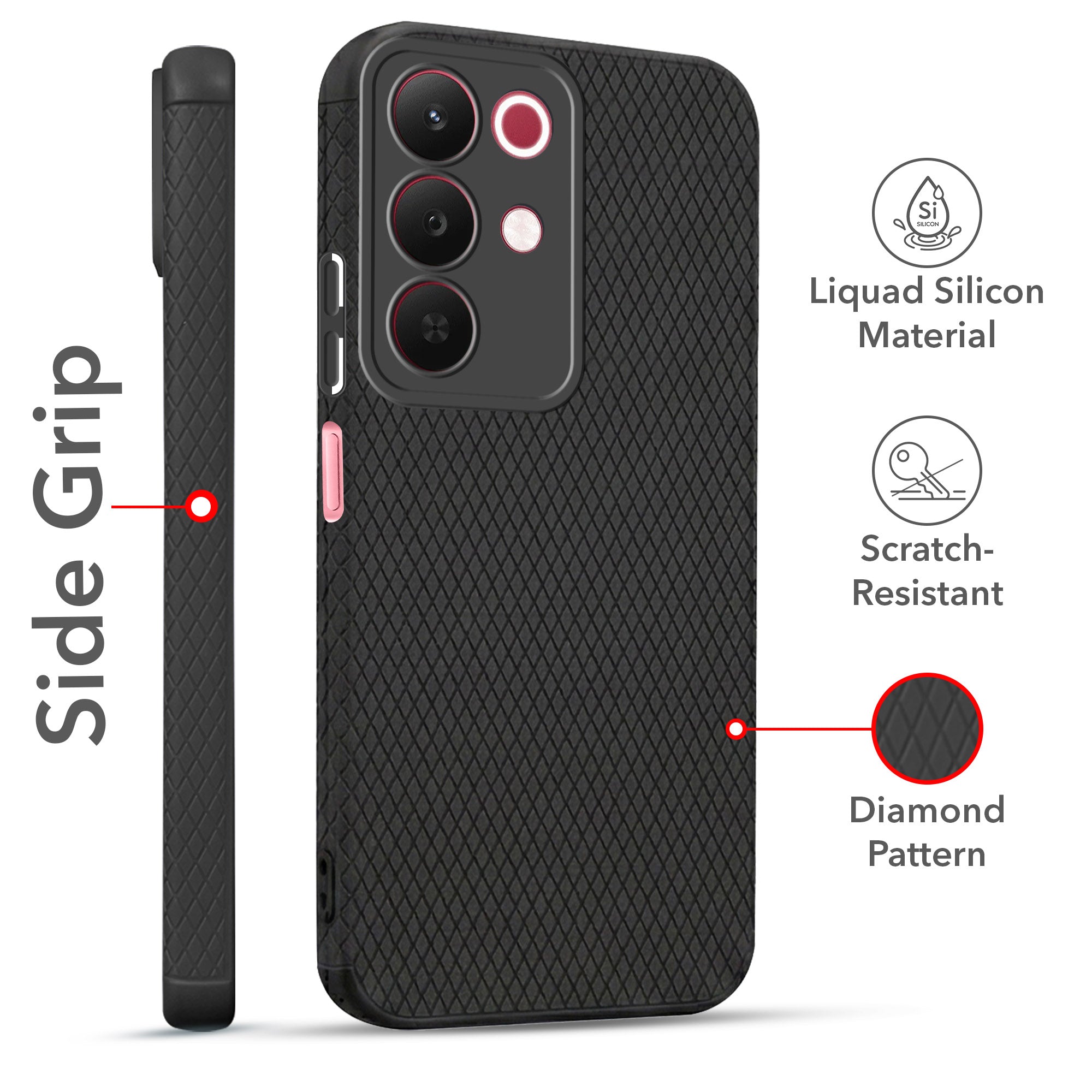 For Realme 15X Combo with Back Cover and 9H Tempered Glass (Liquid Silicone | Camera Protection | Oleophobic Coating Screen Glass)