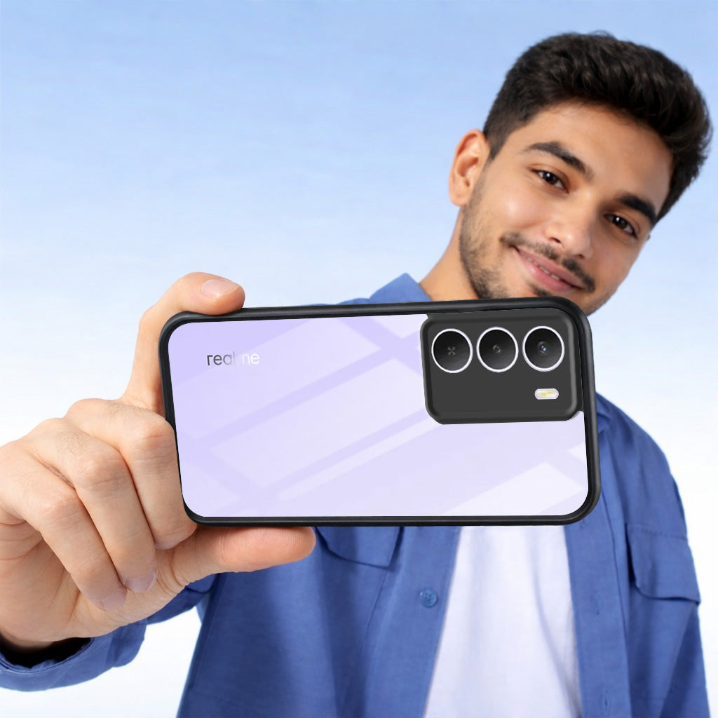 For Realme Narzo 80 Lite 5G Combo with Back Cover and 9H Tempered Glass (Lifetime Anti-Yellow | Crystal Clear Shockproof | Oleophobic Coating Screen Glass)