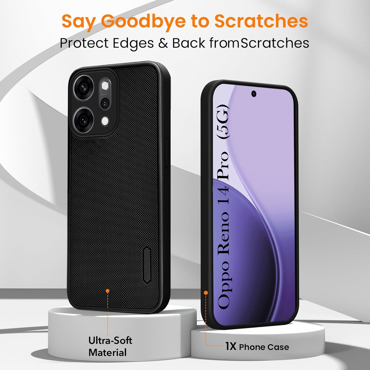 For Oppo Reno14 Pro Combo (Textured Grip Design | Micro-Fiber Cloth Inside | Oleophobic Coating Screen Glass)
