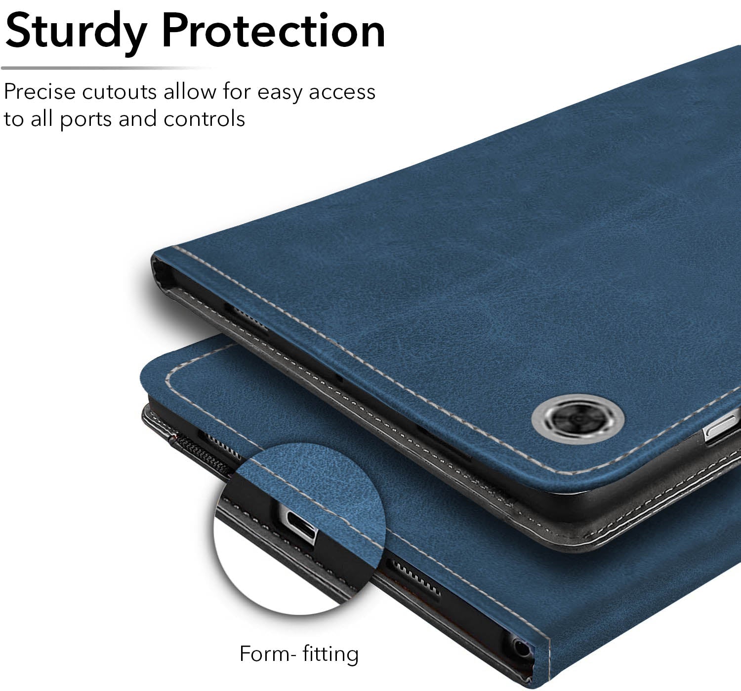 For Flip Cover Folio Case  Lenovo Tab M7 (TB-7305F, TB-7305X, TB-7305I) 7 Inch (PU Leather | Multi-Angle Smart Stand | Card Storage Slots | Silicone Back Pouch)