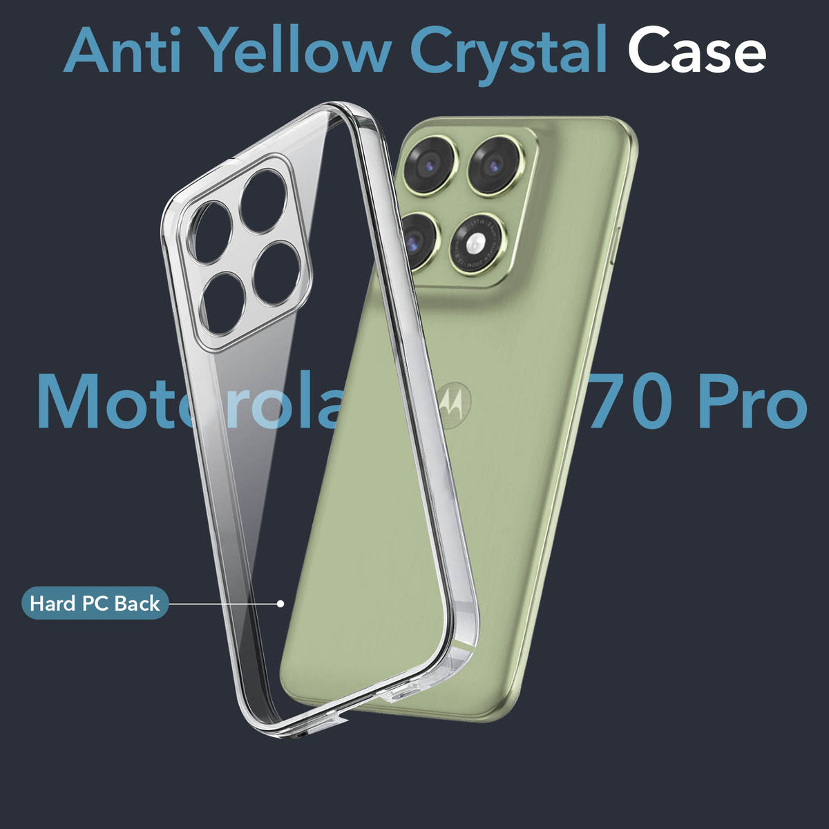 For Motorola Edge 70 Pro |  Motorola Edge 70 Pro Plus Back Cover Case Lifetime Anti-Yellow Clear (Sleek Hard Crystal | Shockproof and Camera Protection)