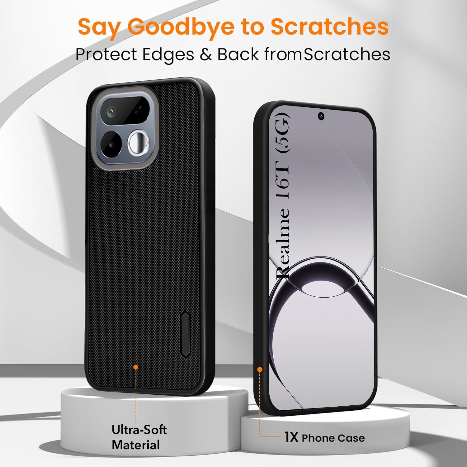 For Realme 16T 5G Combo (Textured Grip Design | Micro-Fiber Cloth Inside | Oleophobic Coating Screen Glass)