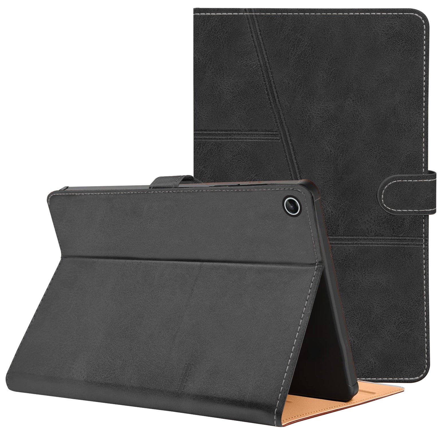 For Flip Cover Folio Case Lenovo Tab M10 Plus (3rd Gen) 12 Inch (PU Leather | Multi-Angle Smart Stand | Card Storage Slots | Silicone Back Pouch)