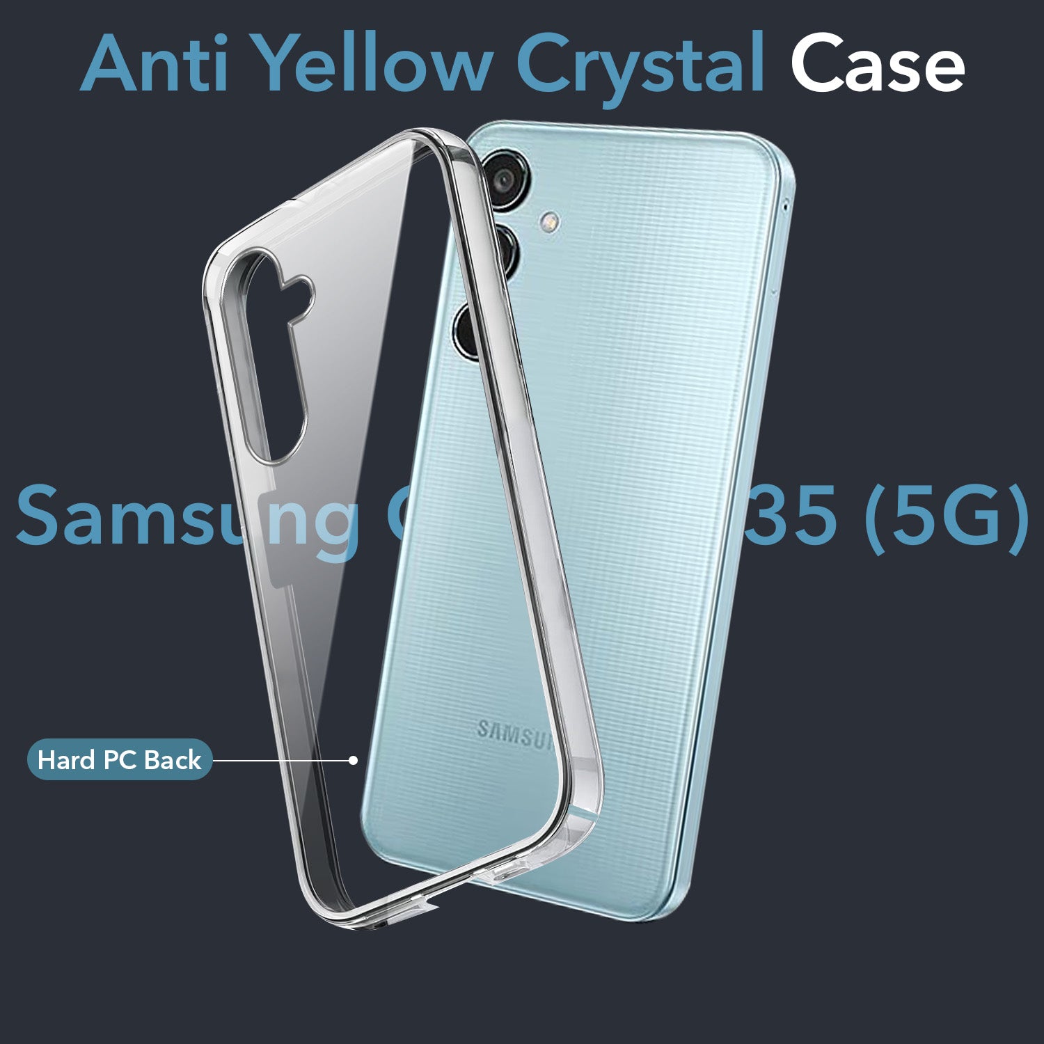 For Samsung Galaxy M35 5G Back Cover (Hard Anti Yellow Clear Case | Drop & Camera Protection | Shockproof Polycarbonate)