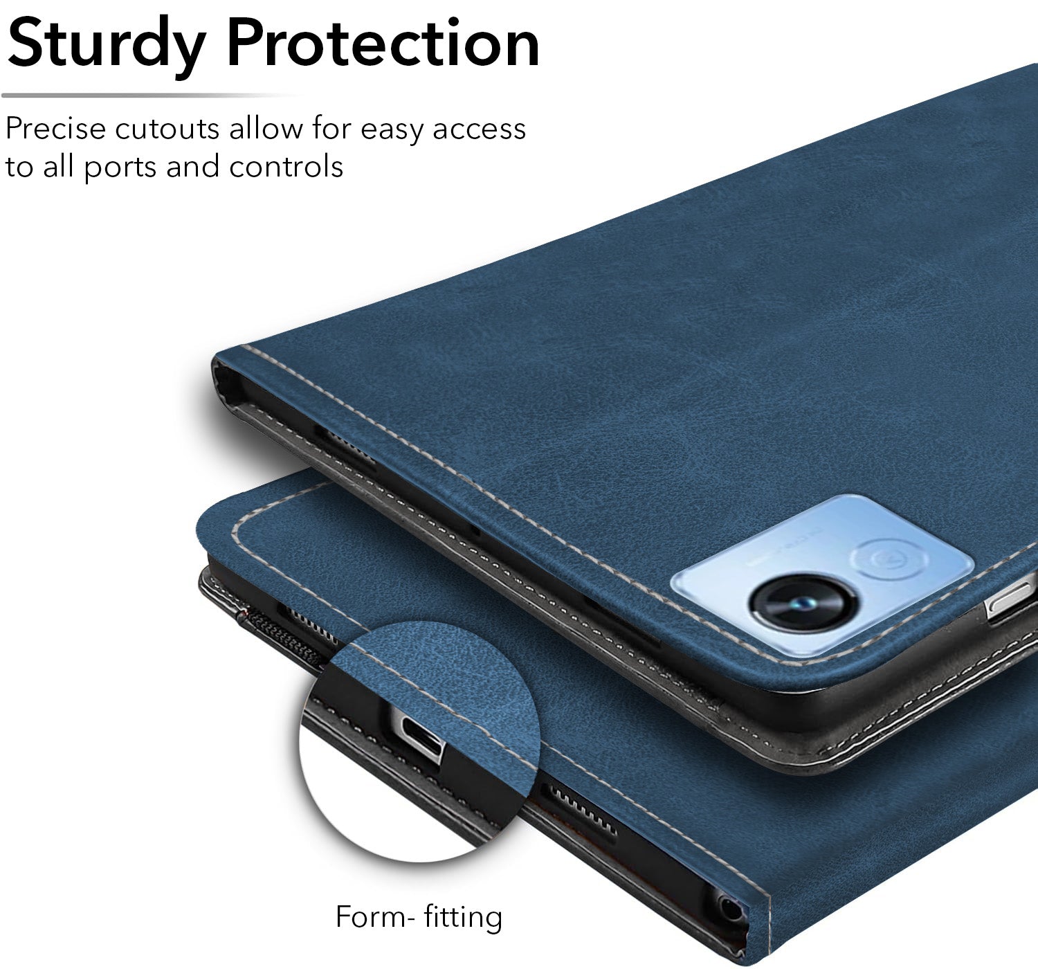 For Realme Pad X 10.95 Inch RMP2107/P2108 Flip Cover Folio Case (PU Leather | Multi-Angle Smart Stand | Card Storage Slots | Silicone Back Pouch)