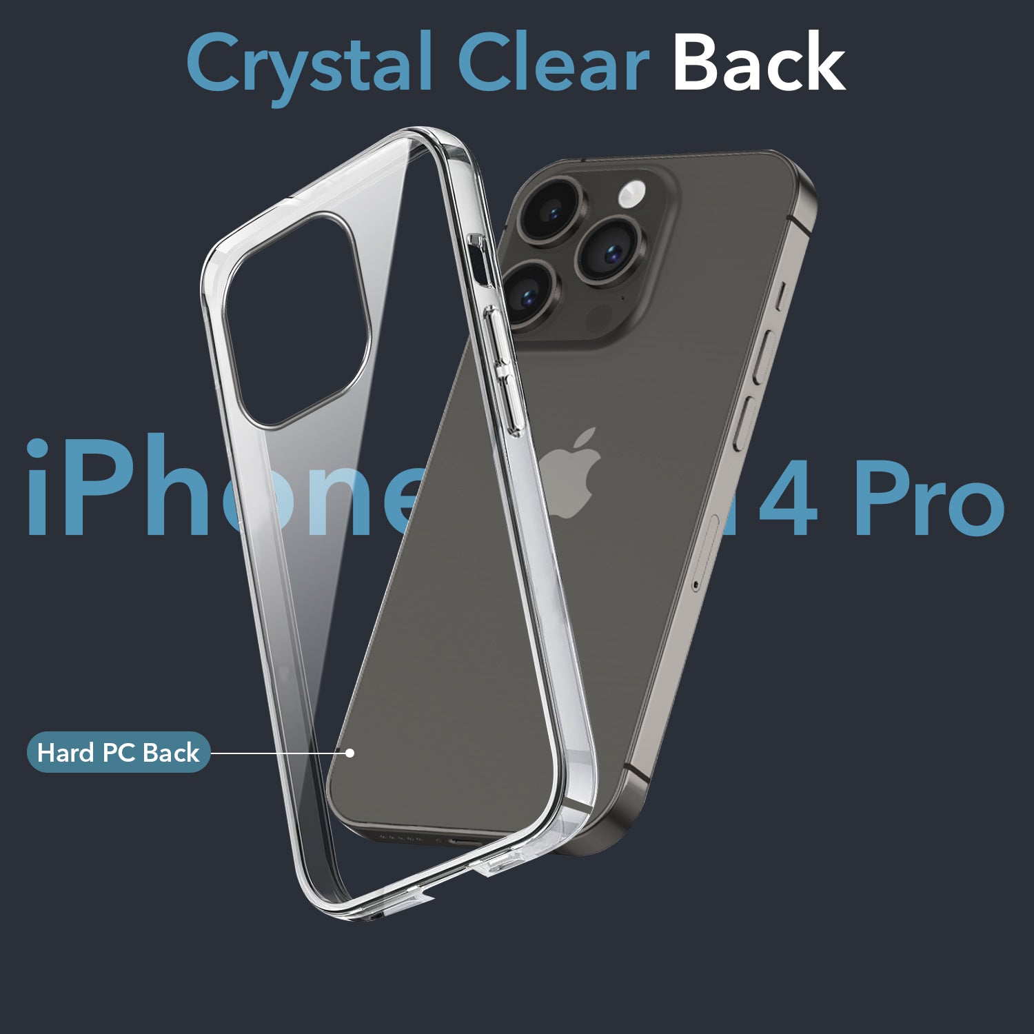 For Apple iPhone 14 Pro Back Cover Case (Hard Anti Yellow Clear Case | Drop & Camera Protection | Shockproof Polycarbonate)