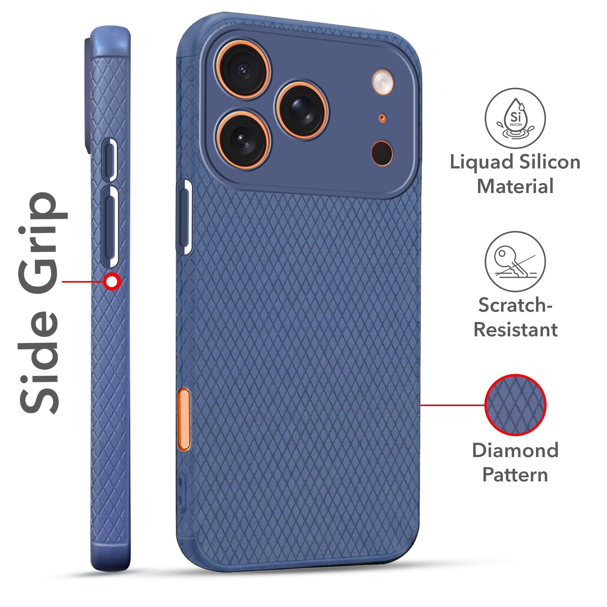 For Apple iPhone 17 Pro Max Combo with Back Cover and 9H Tempered Glass (Liquid Silicone | Camera Protection | Oleophobic Coating Screen Glass)