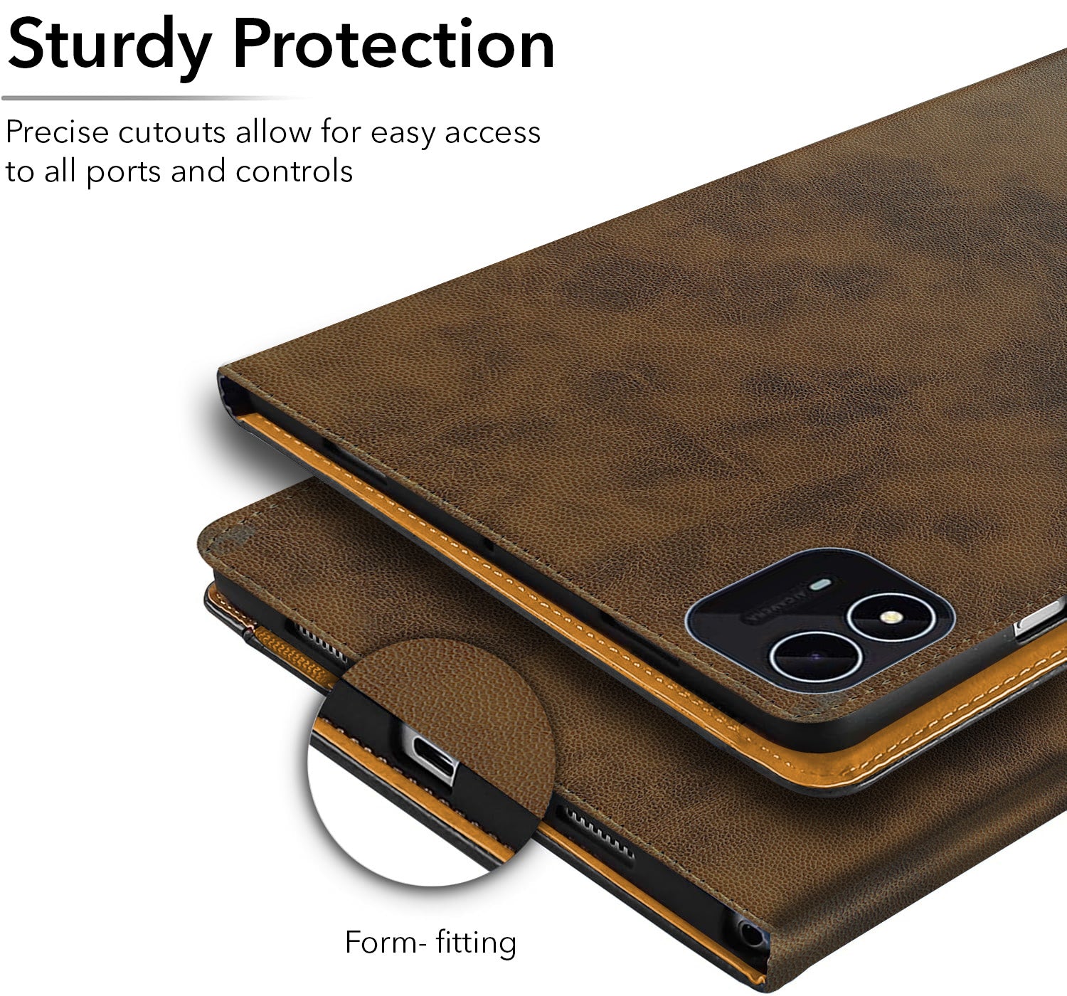 For Itel Pad One 10 Inch Flip Cover Folio Cover (PU Leather | Multi-Angle Smart Stand | Card Storage Slots | Silicone Back Pouch)