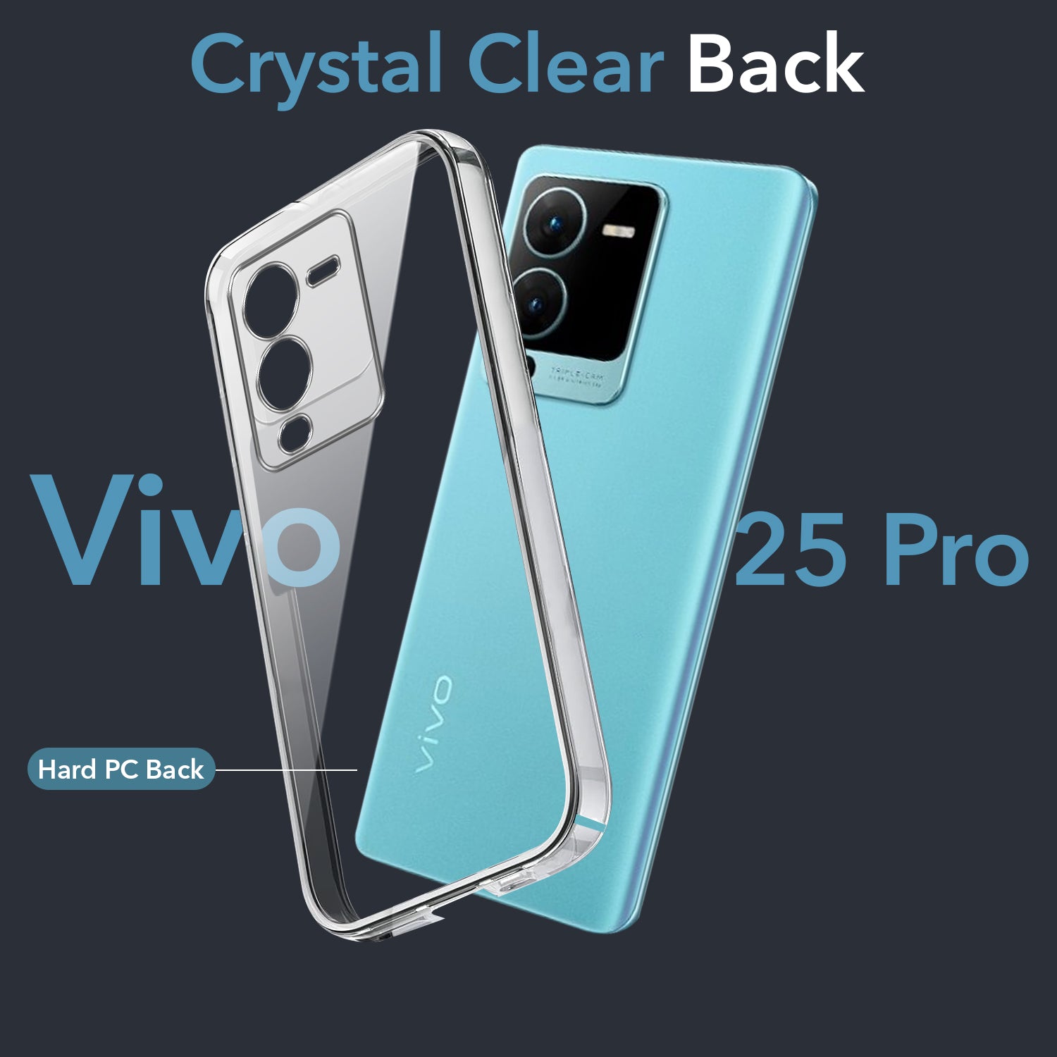 For Vivo V25 Pro Back Cover Case (Hard Anti Yellow Clear Case | Drop & Camera Protection | Shockproof Polycarbonate)