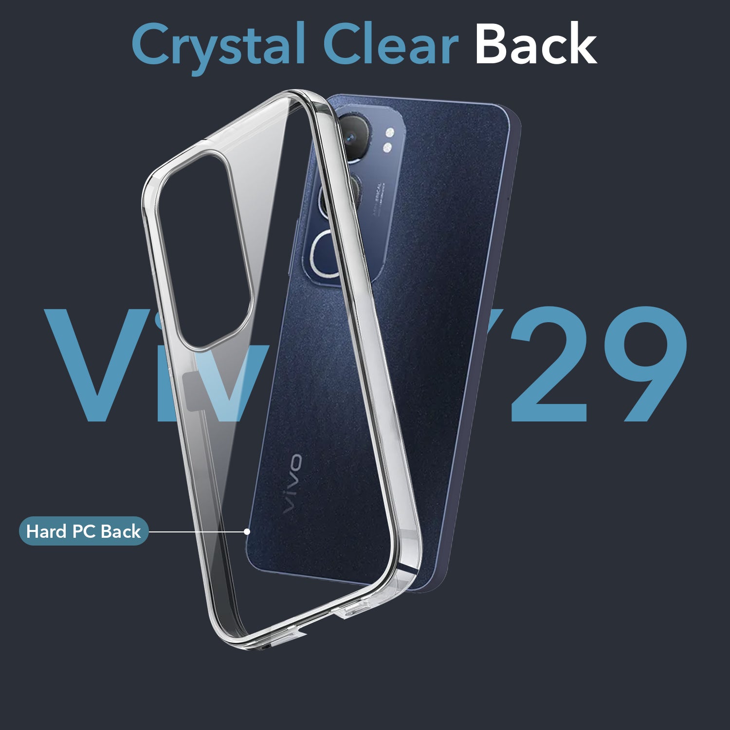 For Vivo Y29 Back Cover Case (Hard Anti Yellow Clear Case | Sleek Hard Crystal Clear | Drop & Camera Protection | Shockproof Polycarbonate)