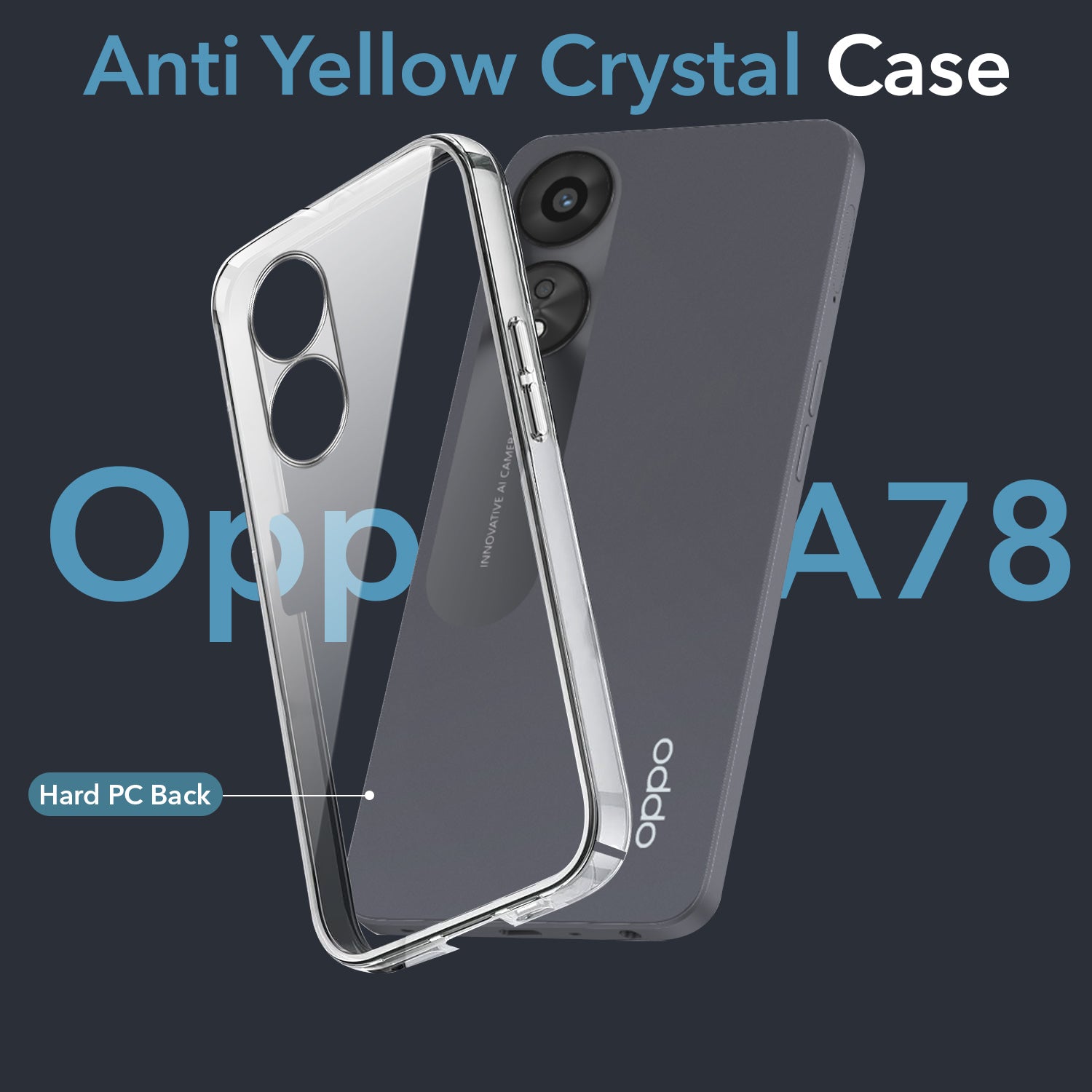 For Oppo A78 5G Back Cover Case (Hard Anti Yellow Clear Case | Drop & Camera Protection | Shockproof Polycarbonate)