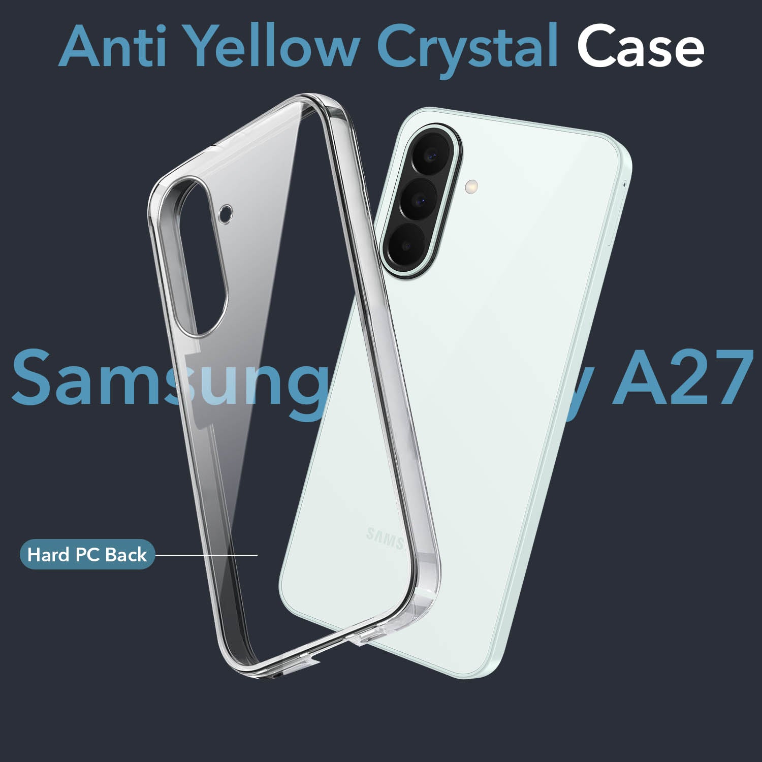 For Samsung A27 5G | Samsung  M47 5G Back Cover Lifetime Anti-Yellow Clear (Sleek Hard Crystal | Shockproof and Camera Protection)
