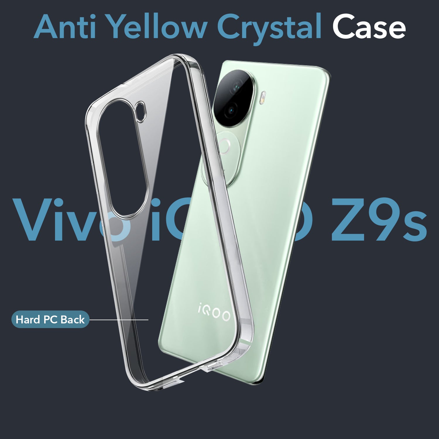 For Vivo iQOO Z9s Back Cover (Hard Anti Yellow Clear Case | Drop & Camera Protection | Shockproof Polycarbonate)