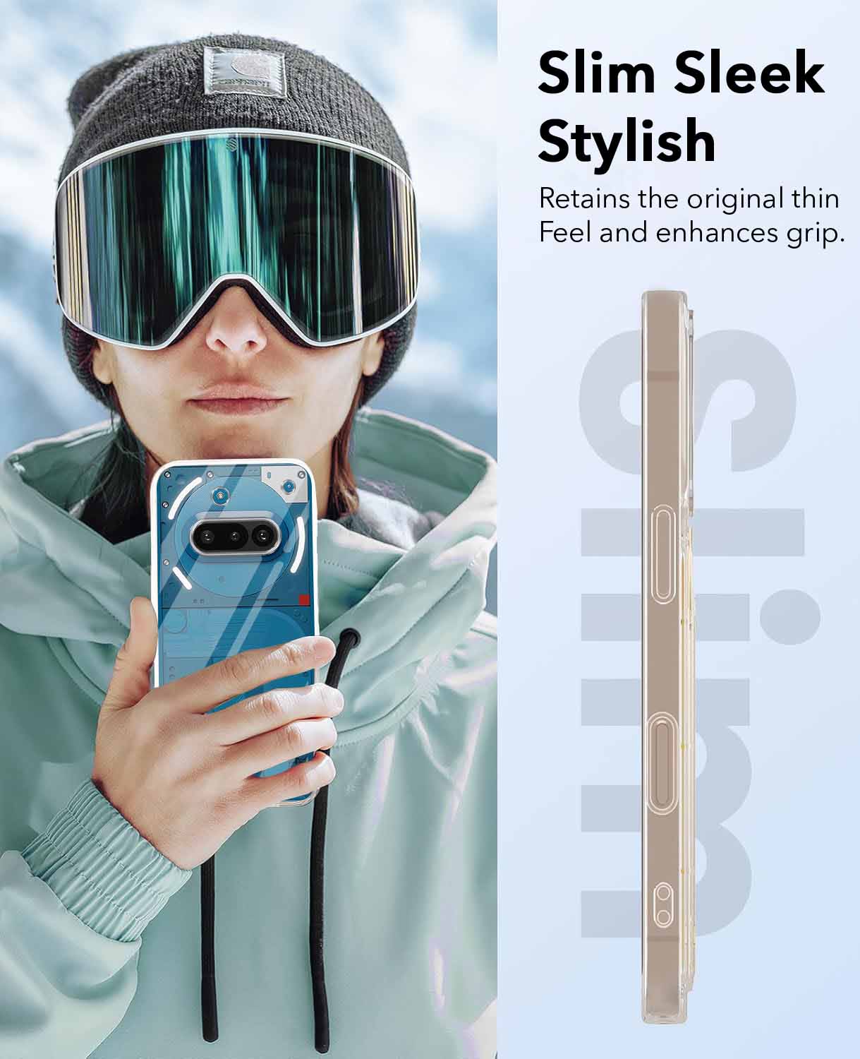 For Nothing Phone 3A Combo with Back Cover and 9H Tempered Glass (Lifetime Anti-Yellow | Sleek Hard Crystal | Oleophobic Coating Screen Glass)