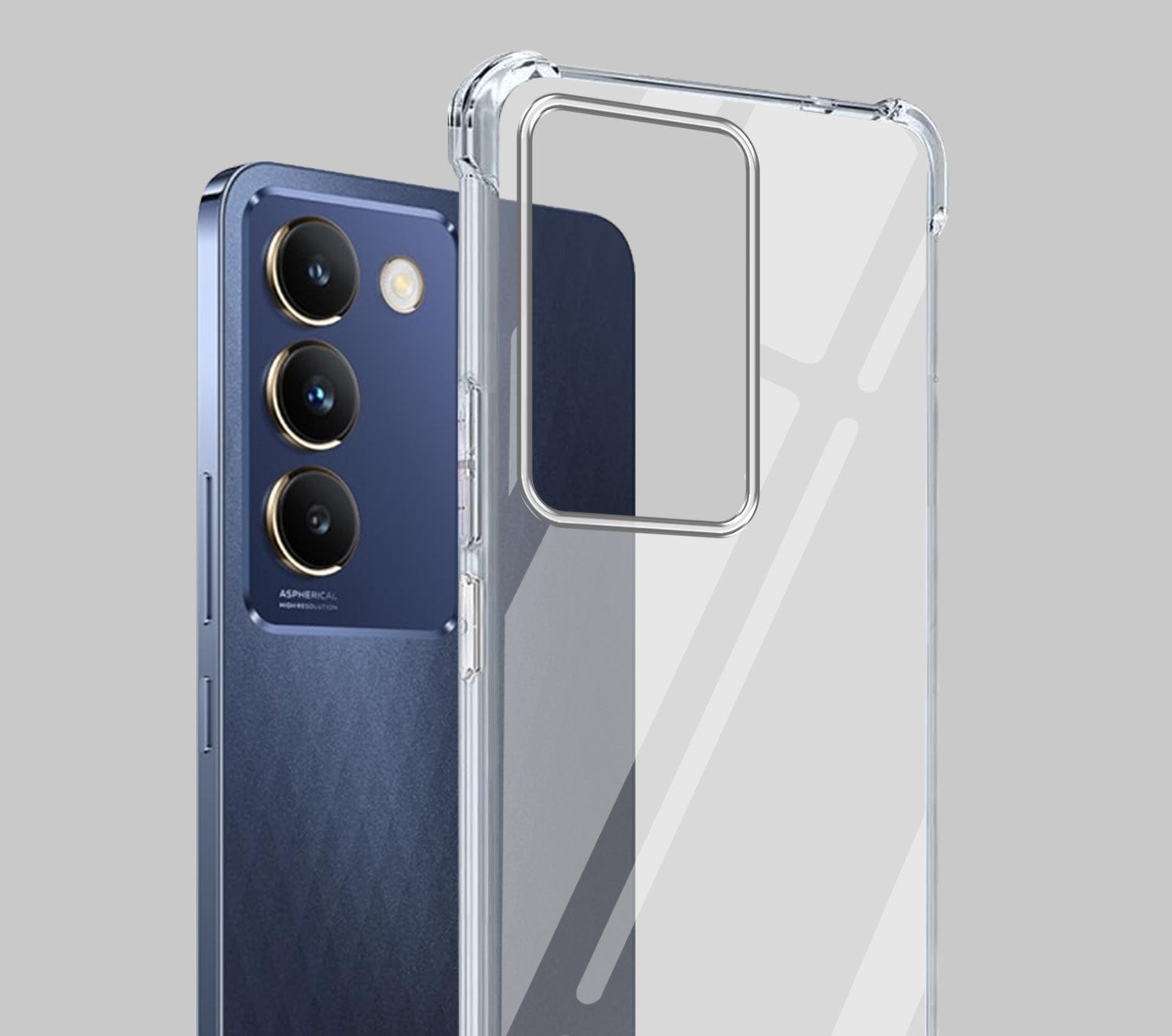 For Vivo T3 5G Back Cover Shockproof Crystal-Clear (Drop & Camera Protection | Hard Polycarbonate)