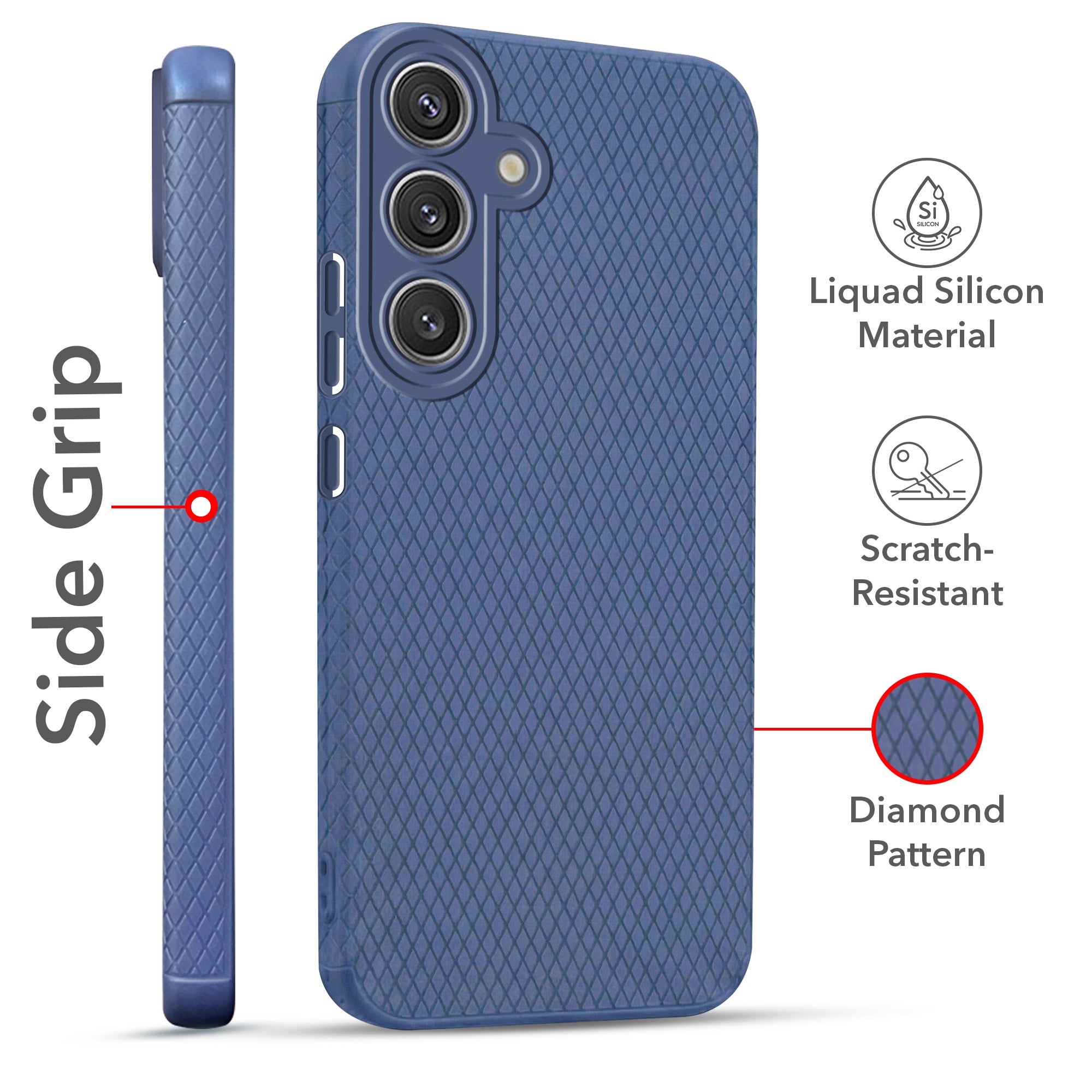 For Samsung Galaxy S24 Combo with Back Cover and 9H Tempered Glass (Liquid Silicone | Camera Protection | Oleophobic Coating Screen Glass)