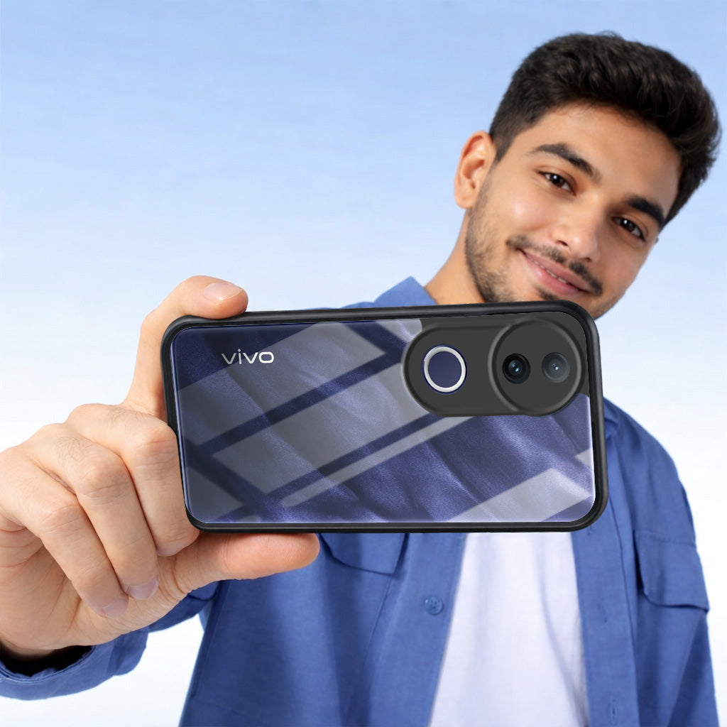 For Vivo T4R Combo with Back Cover and 9H Tempered Glass (Lifetime Anti-Yellow | Crystal Clear Shockproof | Oleophobic Coating Screen Glass)