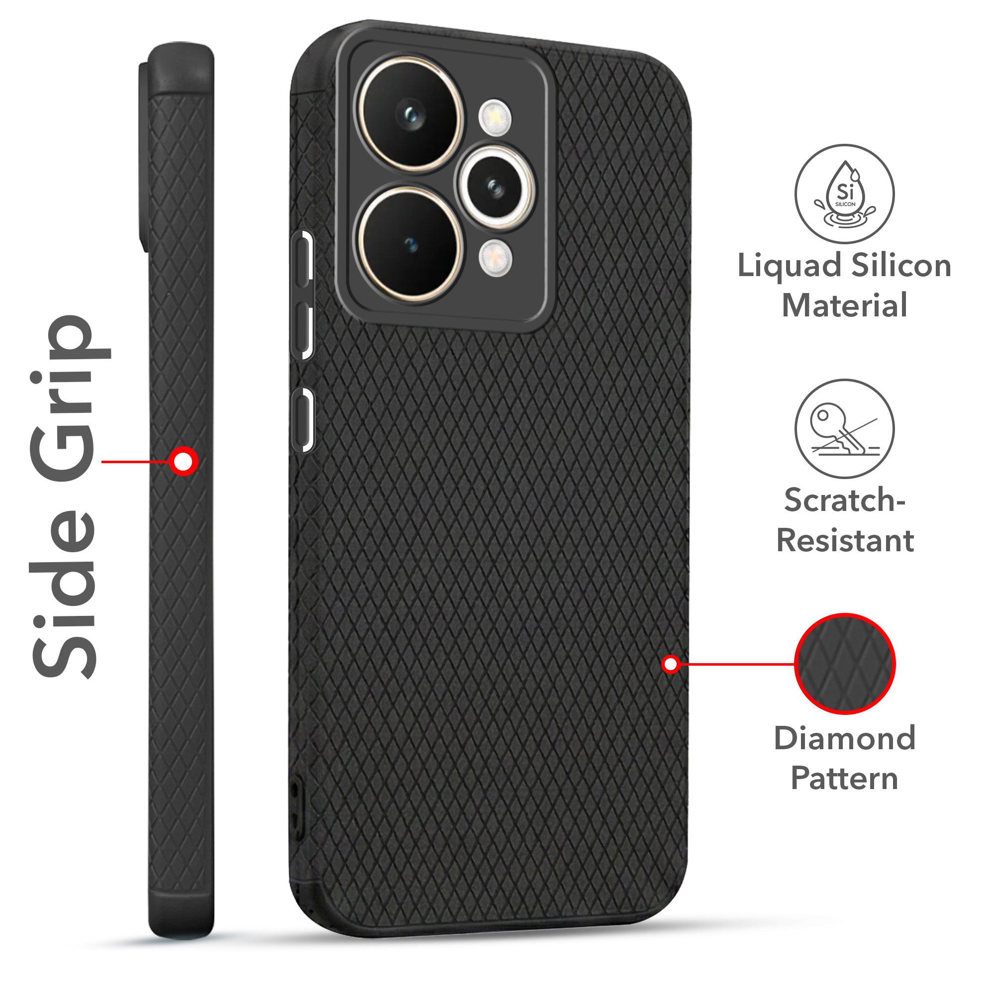 For Realme 15 Combo with Back Cover and 9H Tempered Glass (Liquid Silicone | Camera Protection | Oleophobic Coating Screen Glass)