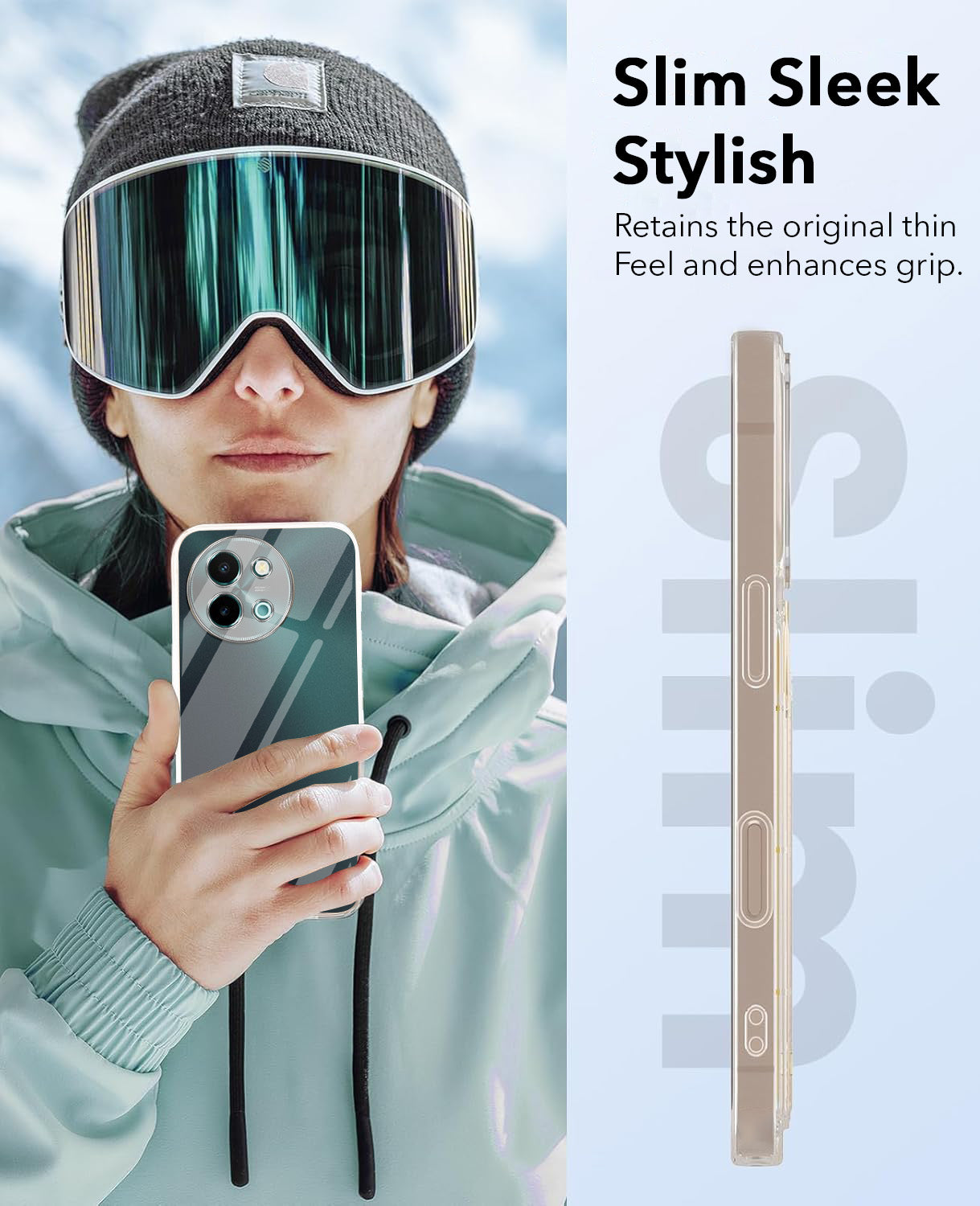For Vivo Y58 5G Combo with Back Cover and 9H Tempered Glass (Liquid Silicone | Camera Protection | Oleophobic Coating Screen Glass)