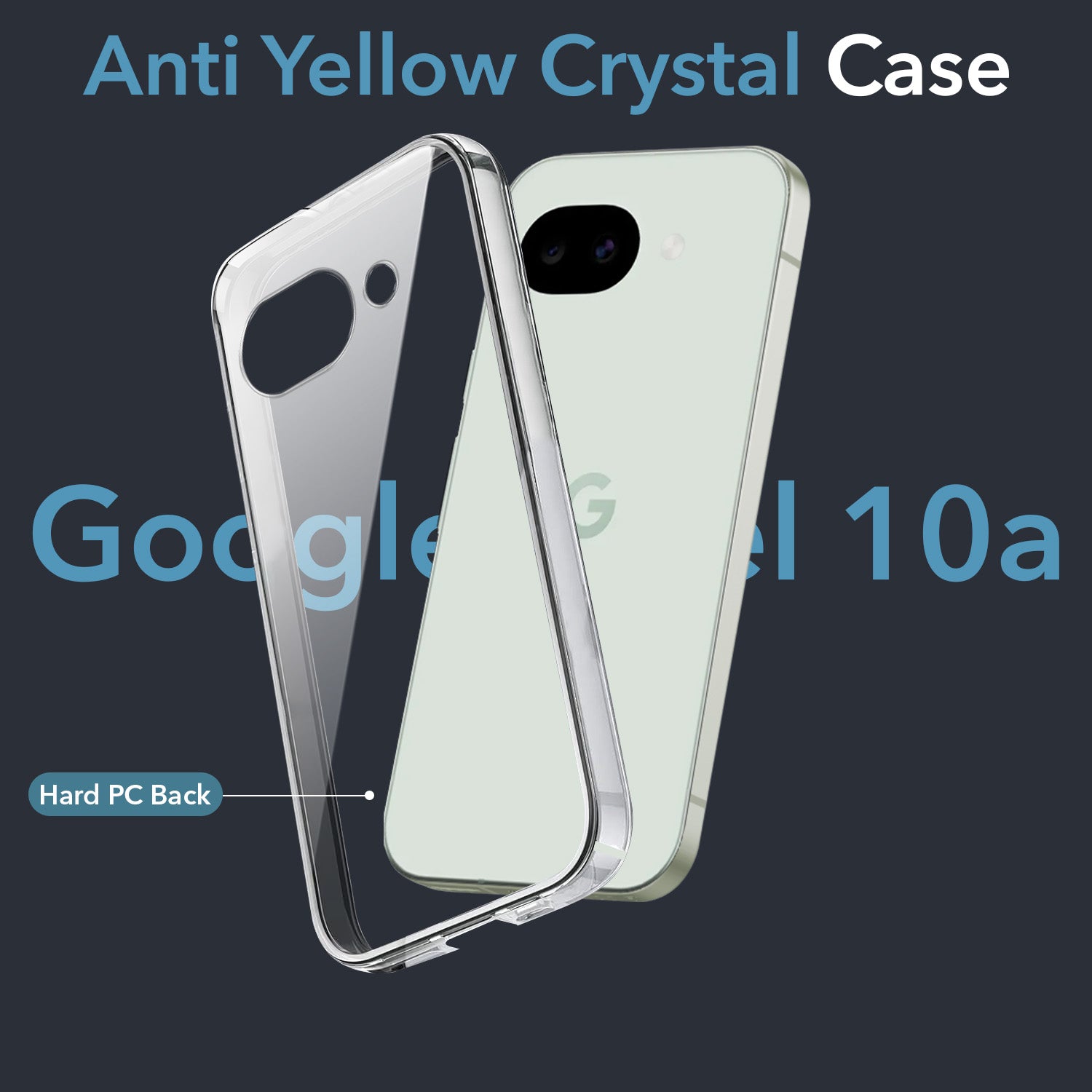 For Google Pixel 10a Back Cover Case Lifetime Anti-Yellow Clear (Sleek Hard Crystal | Shockproof and Camera Protection)