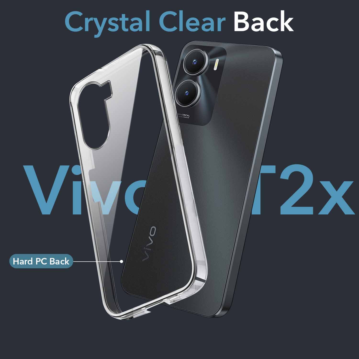 For Vivo T2x Back Cover Case (Hard Anti Yellow Clear Case | Drop & Camera Protection | Shockproof Polycarbonate)