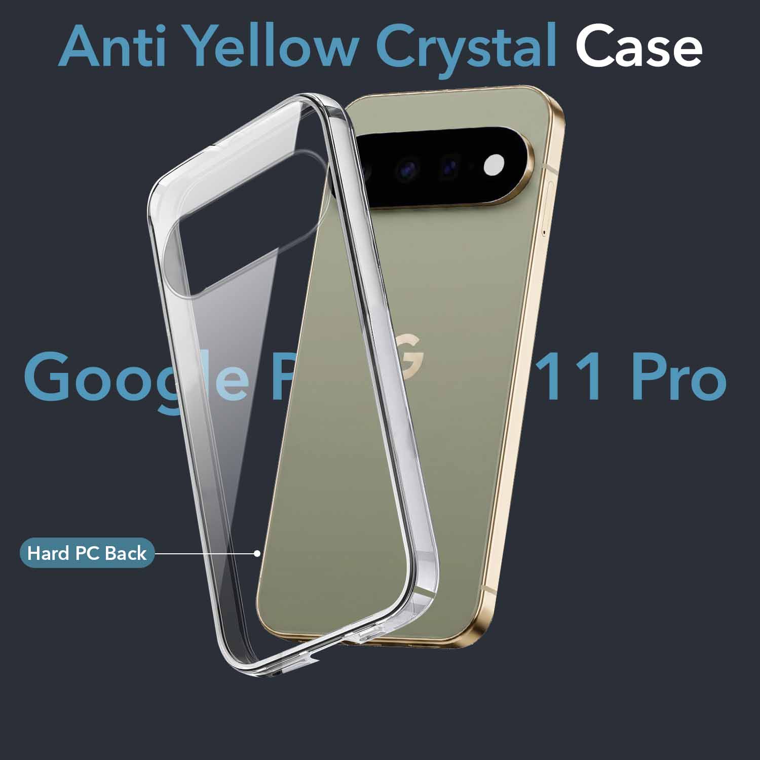 For Google Pixel 11 Pro Back Cover Case Lifetime Anti-Yellow Clear (Sleek Hard Crystal | Shockproof and Camera Protection) (Copy)