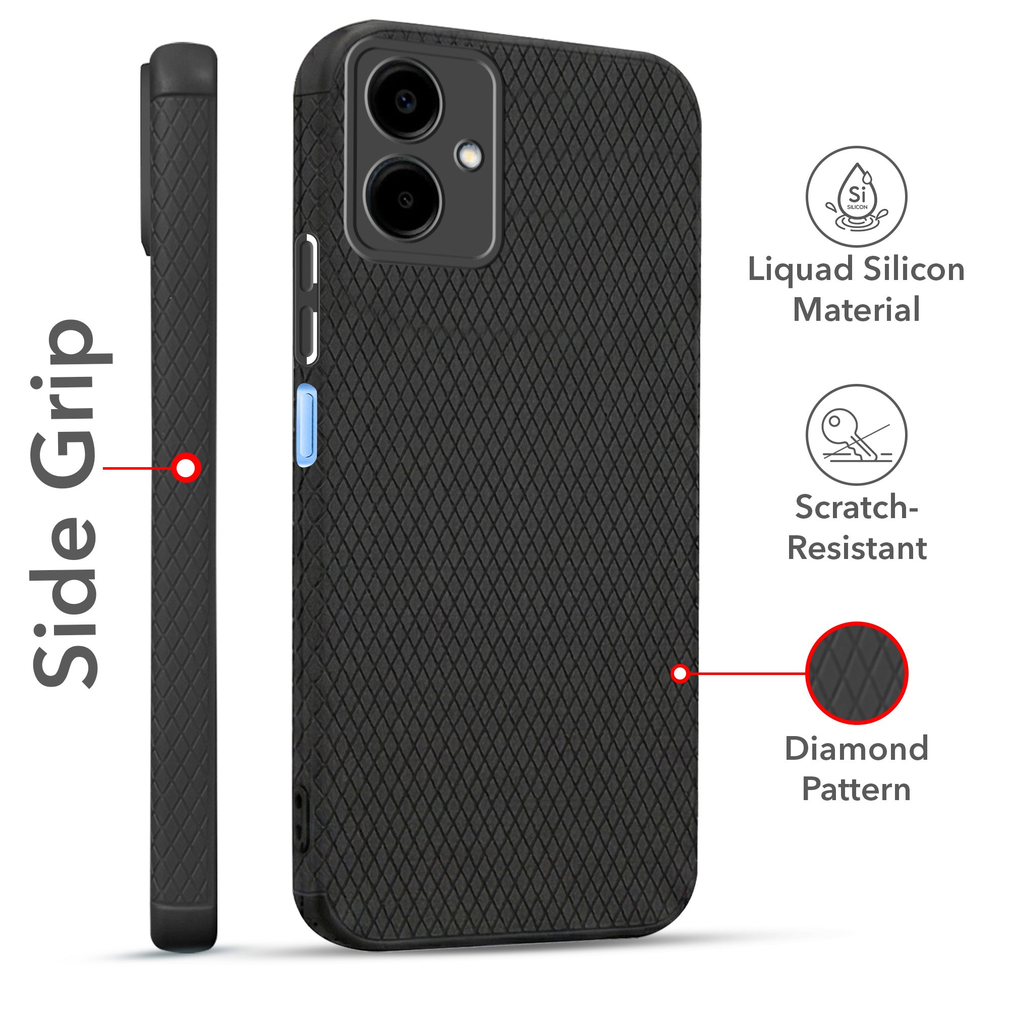 For Samsung Galaxy A06 Combo with Back Cover and 9H Tempered Glass (Liquid Silicone | Camera Protection | Oleophobic Coating Screen Glass)