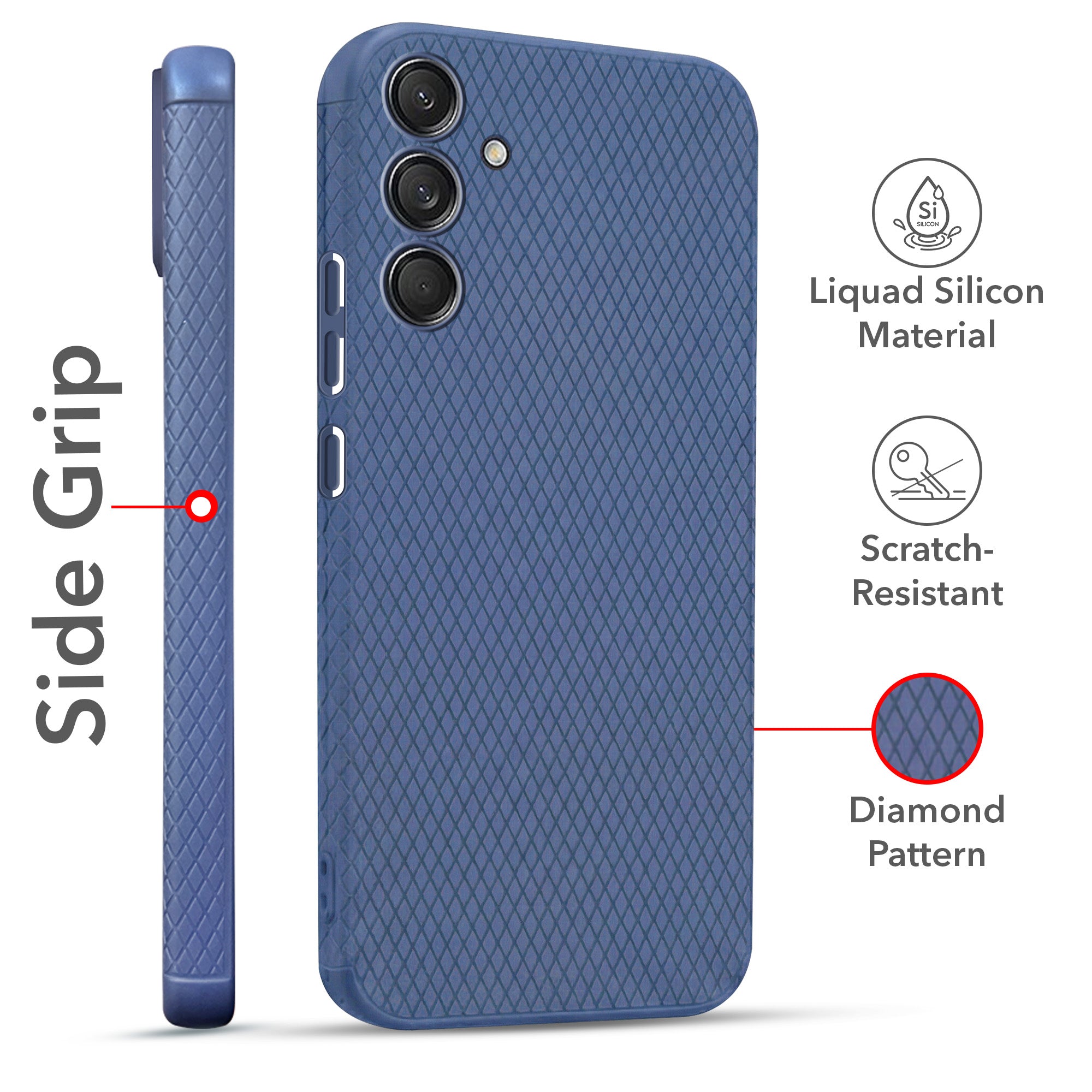 For Samsung Galaxy M55 5G | F55 5G | M55s 5G Combo with Back Cover and 9H Tempered Glass (Liquid Silicone | Camera Protection | Oleophobic Coating Screen Glass)