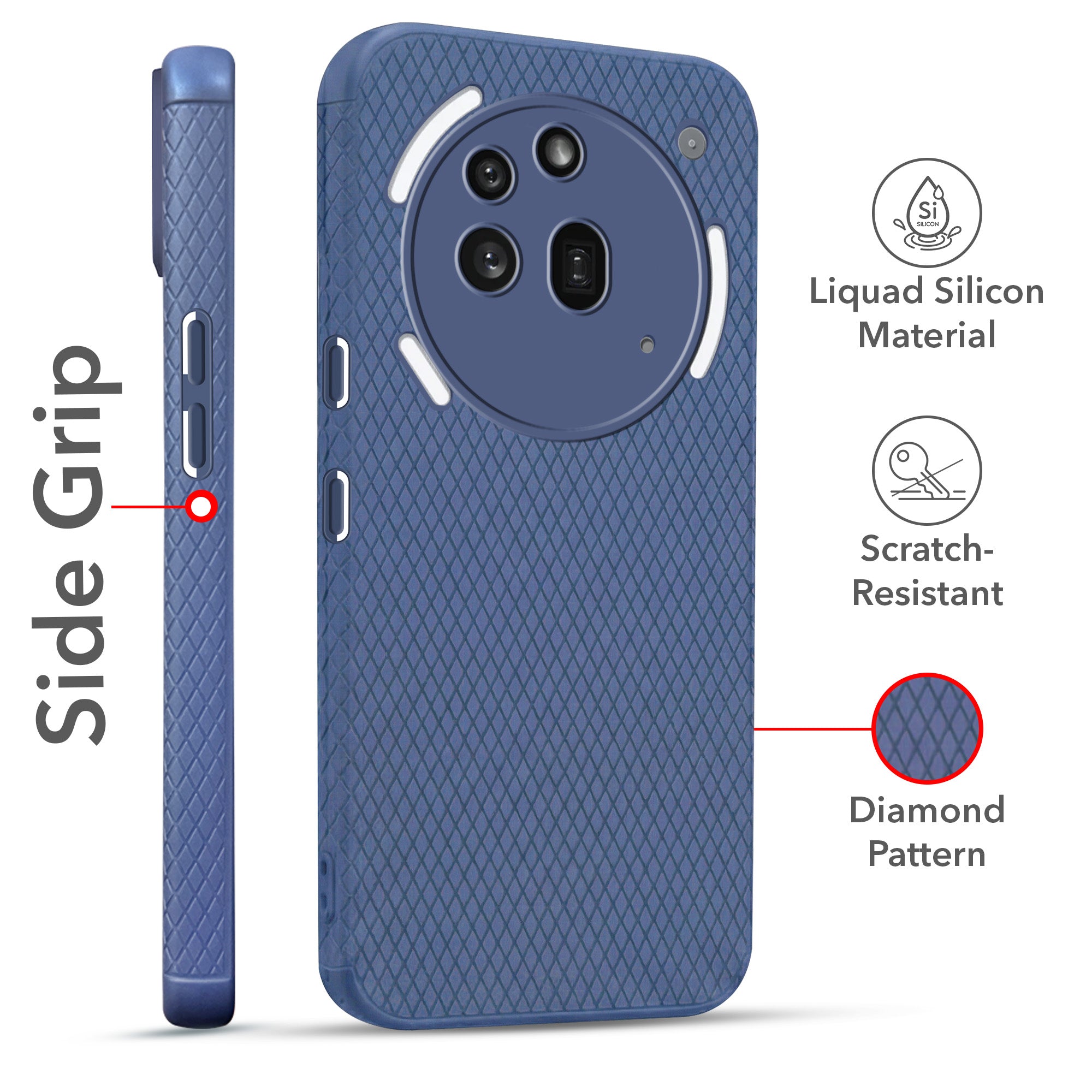 For Nothing Phone 3A Pro 5G Combo with Back Cover and 9H Tempered Glass (Liquid Silicone | Camera Protection | Oleophobic Coating Screen Glass)