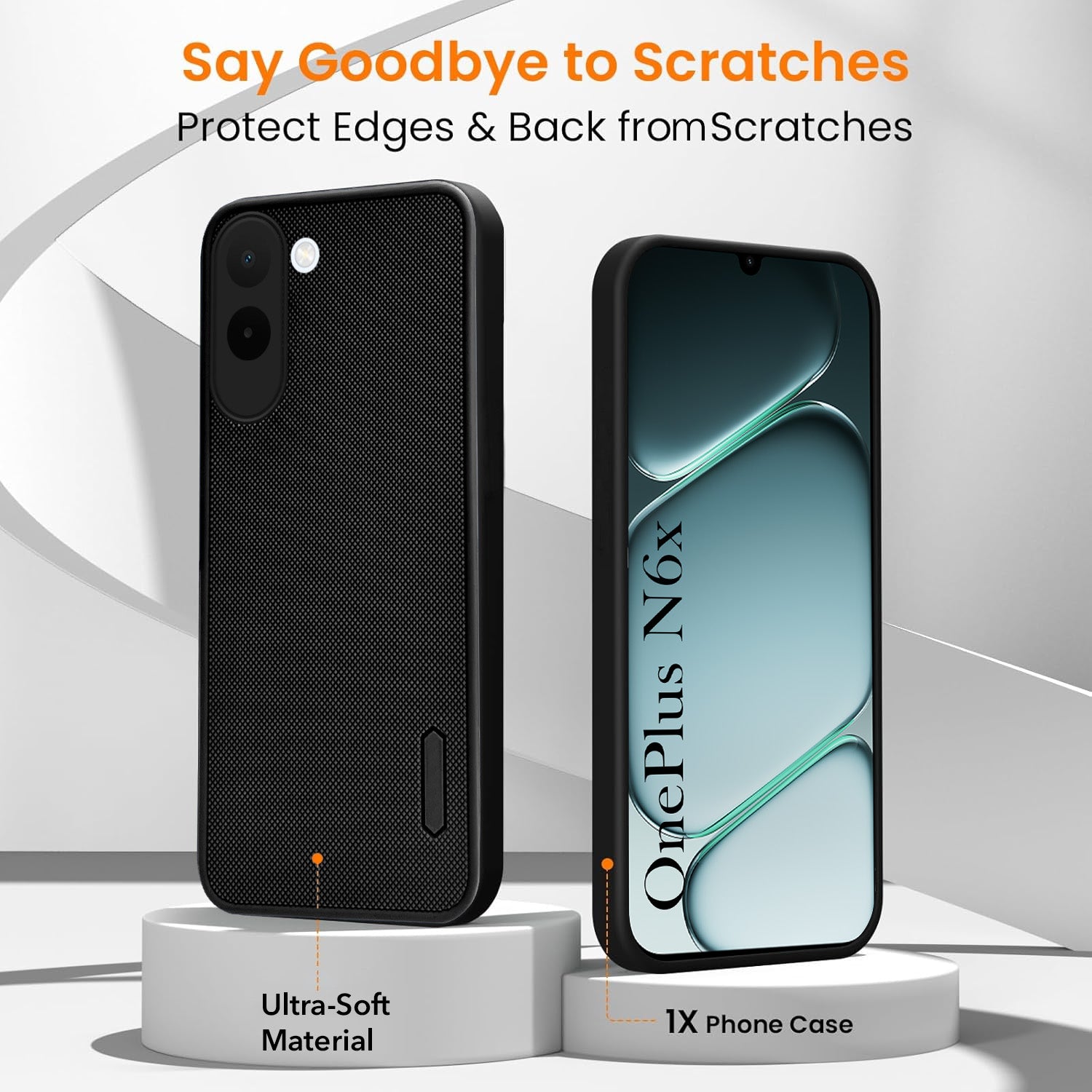For OnePlus N6X Combo (Textured Grip Design | Micro-Fiber Cloth Inside | Oleophobic Coating Screen Glass)