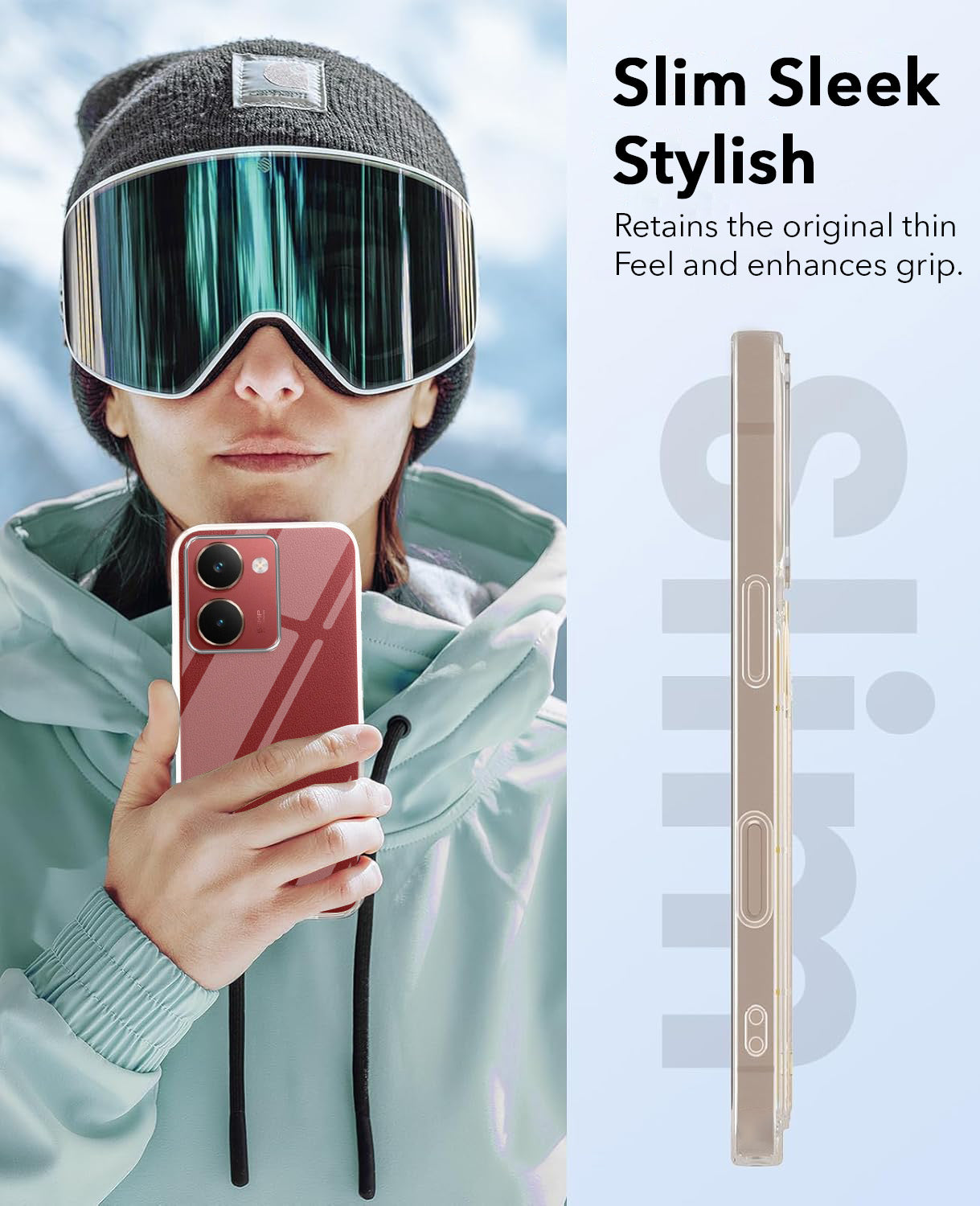 For Realme P3 Ultra Combo with Back Cover and 9H Tempered Glass (Lifetime Anti-Yellow | Sleek Hard Crystal | Oleophobic Coating Screen Glass)