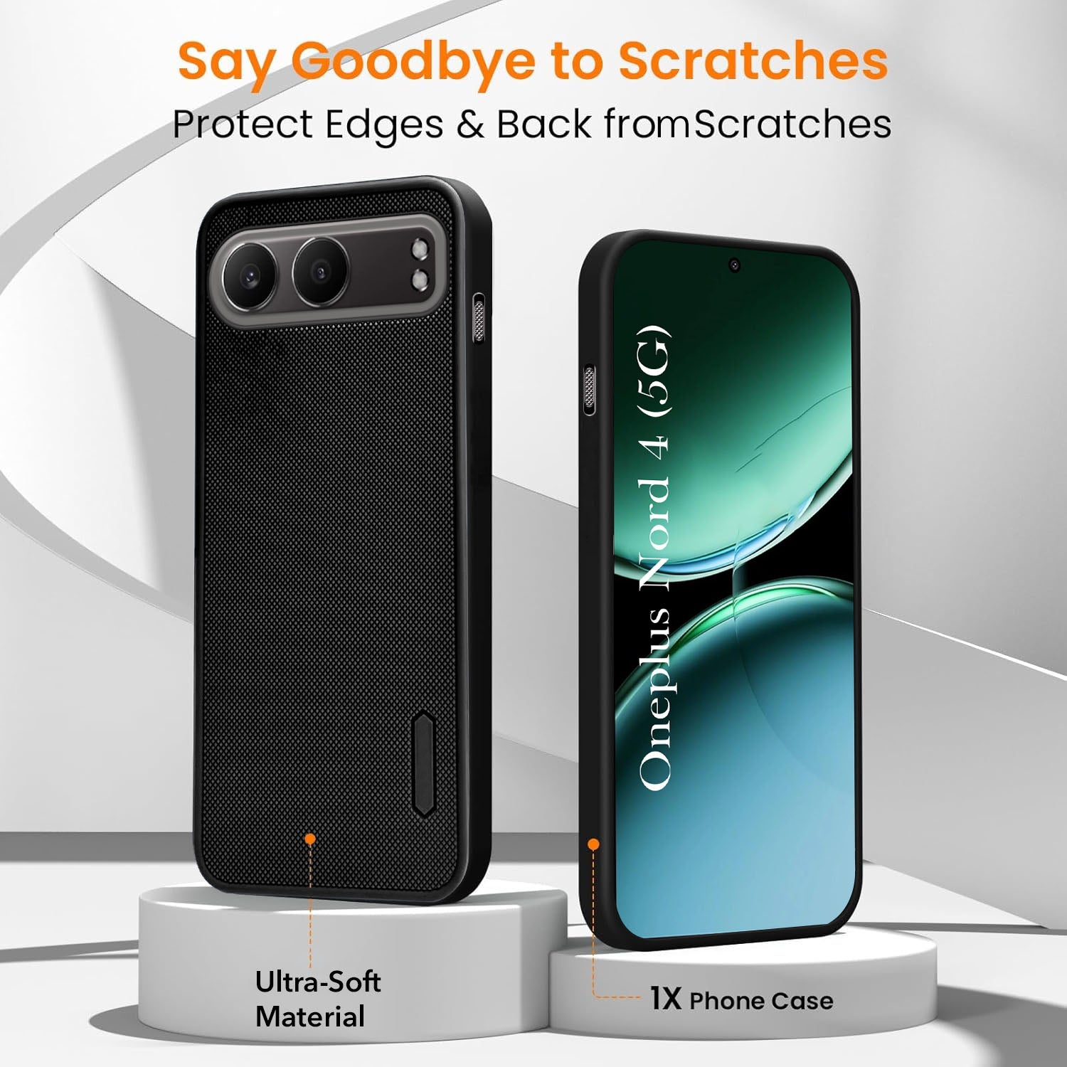 For Oneplus Nord 4 Combo (Textured Grip Design | Micro-Fiber Cloth Inside | Oleophobic Coating Screen Glass)