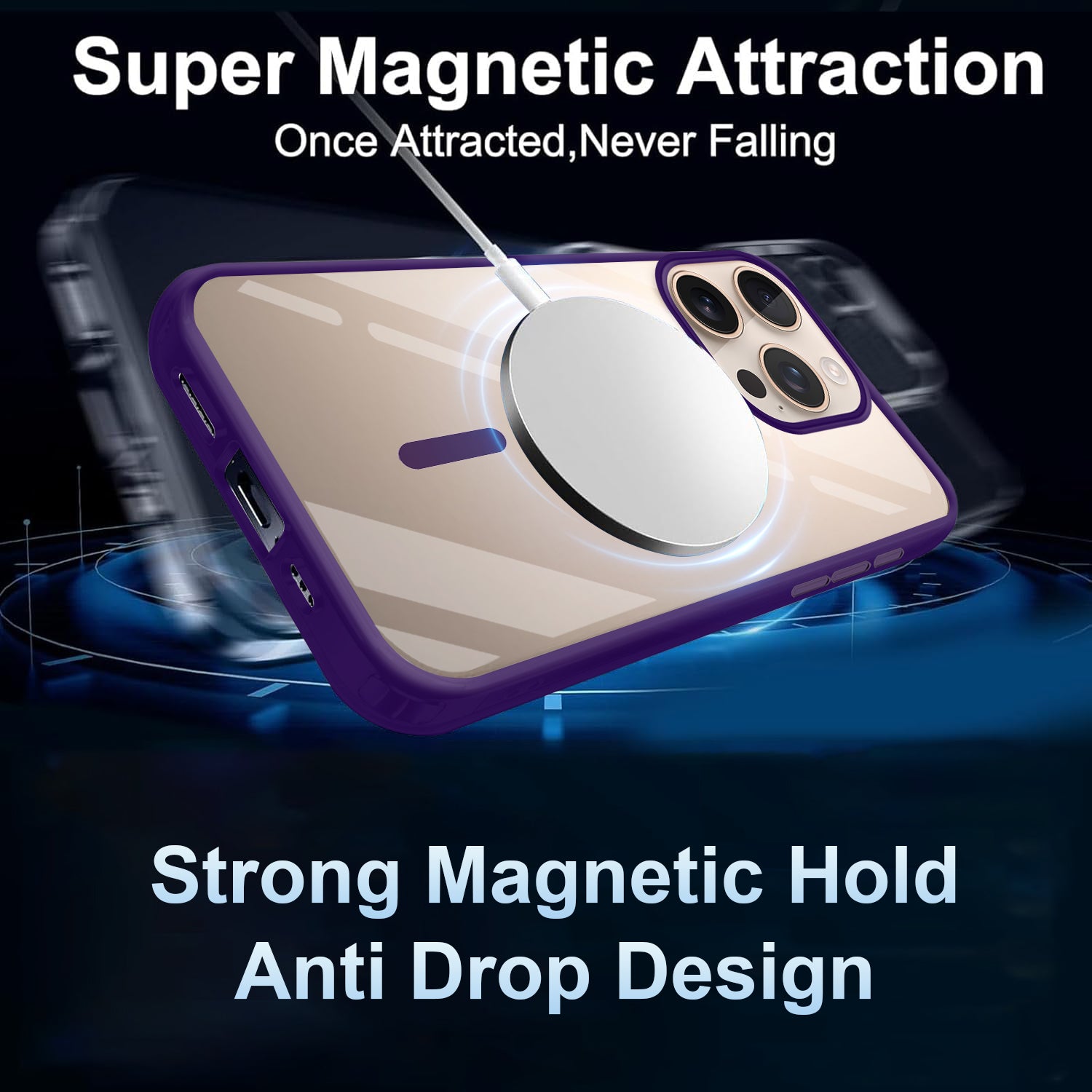 For Apple iPhone 16 Pro Max Back Cover Case (MagSafe Compatible Wireless Charging | Hybrid Camera Bump Protection | Shockproof Polycarbonate Material)