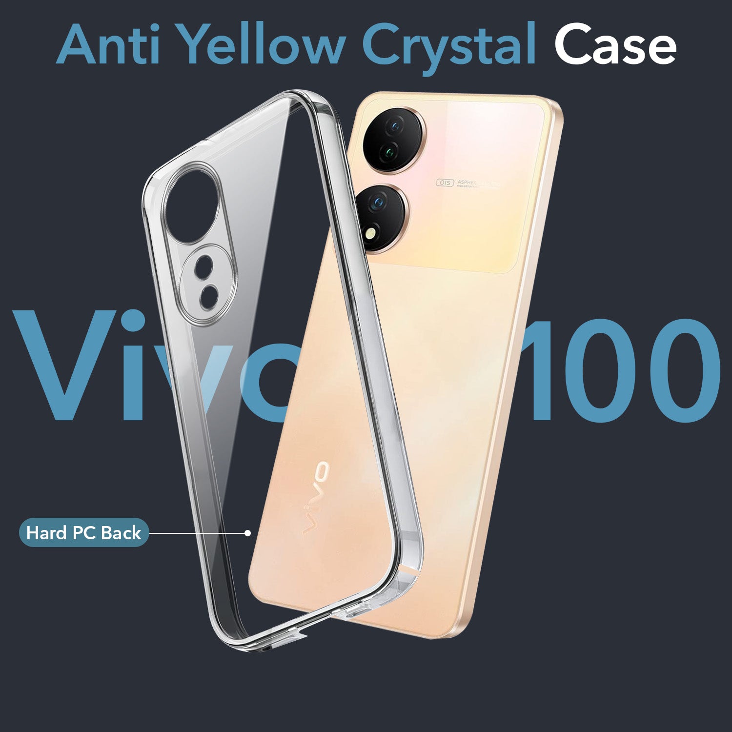 For Vivo Y100 Back Cover Case (Hard Anti Yellow Clear Case | Drop & Camera Protection | Shockproof Polycarbonate)
