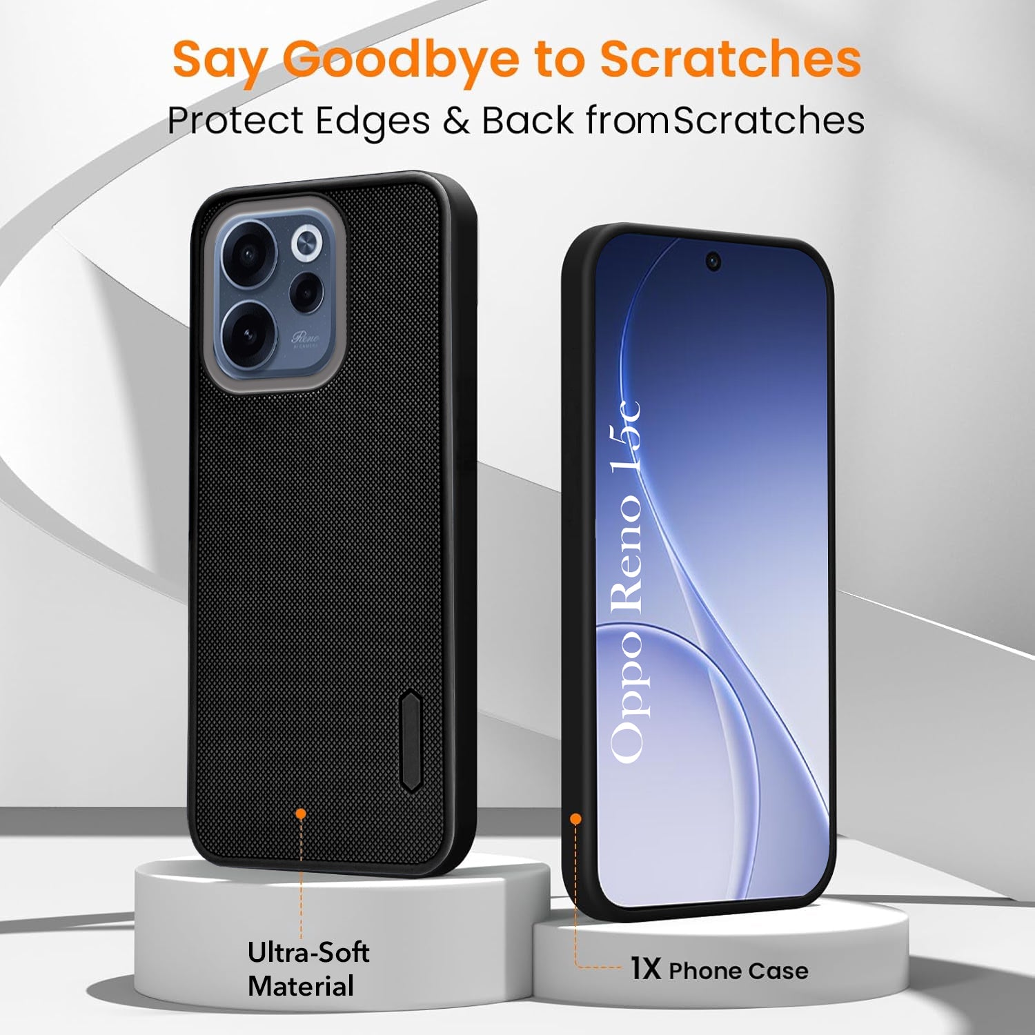 For Oppo Reno 15c Combo (Textured Grip Design | Micro-Fiber Cloth Inside | Oleophobic Coating Screen Glass)