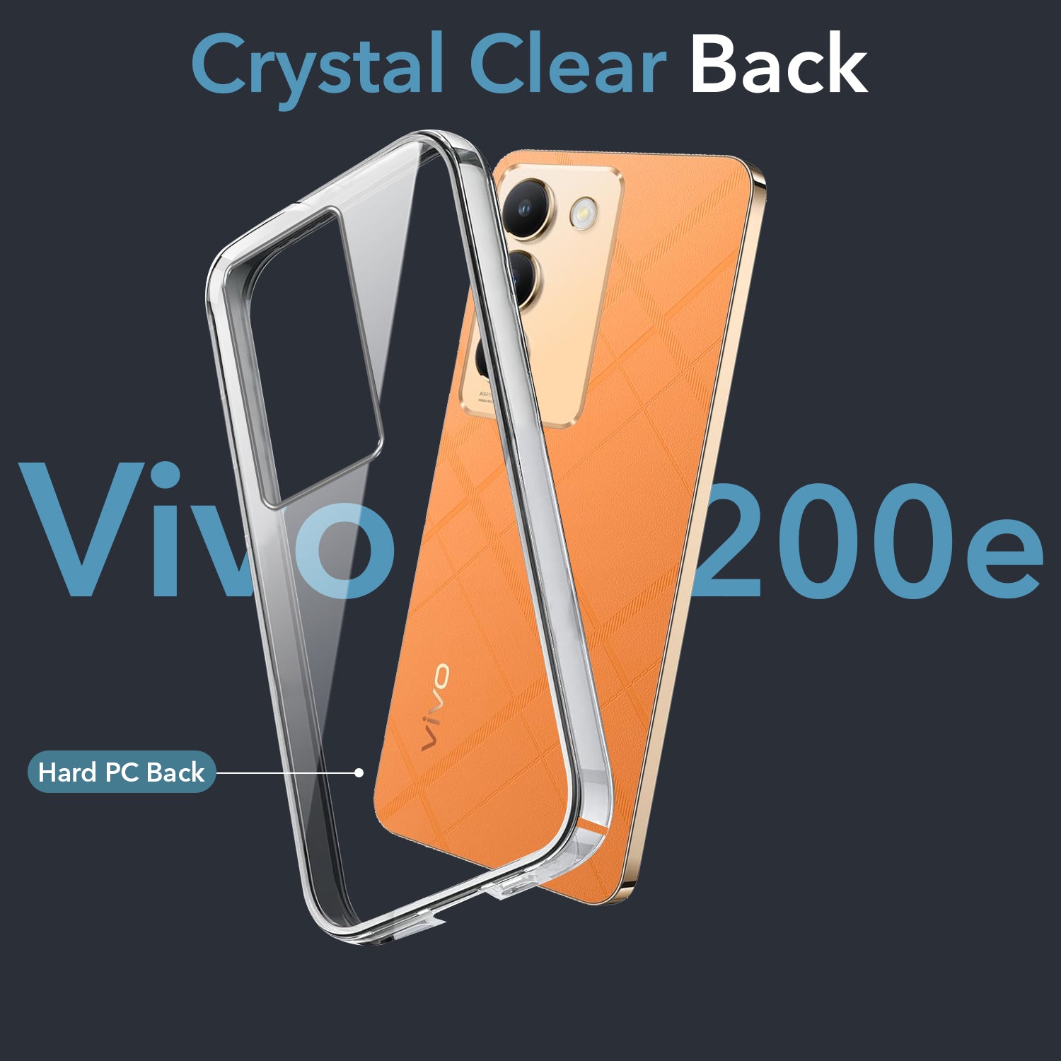 For Vivo Y200e Back Cover Case (Hard Anti Yellow Clear Case | Drop & Camera Protection | Shockproof Polycarbonate)