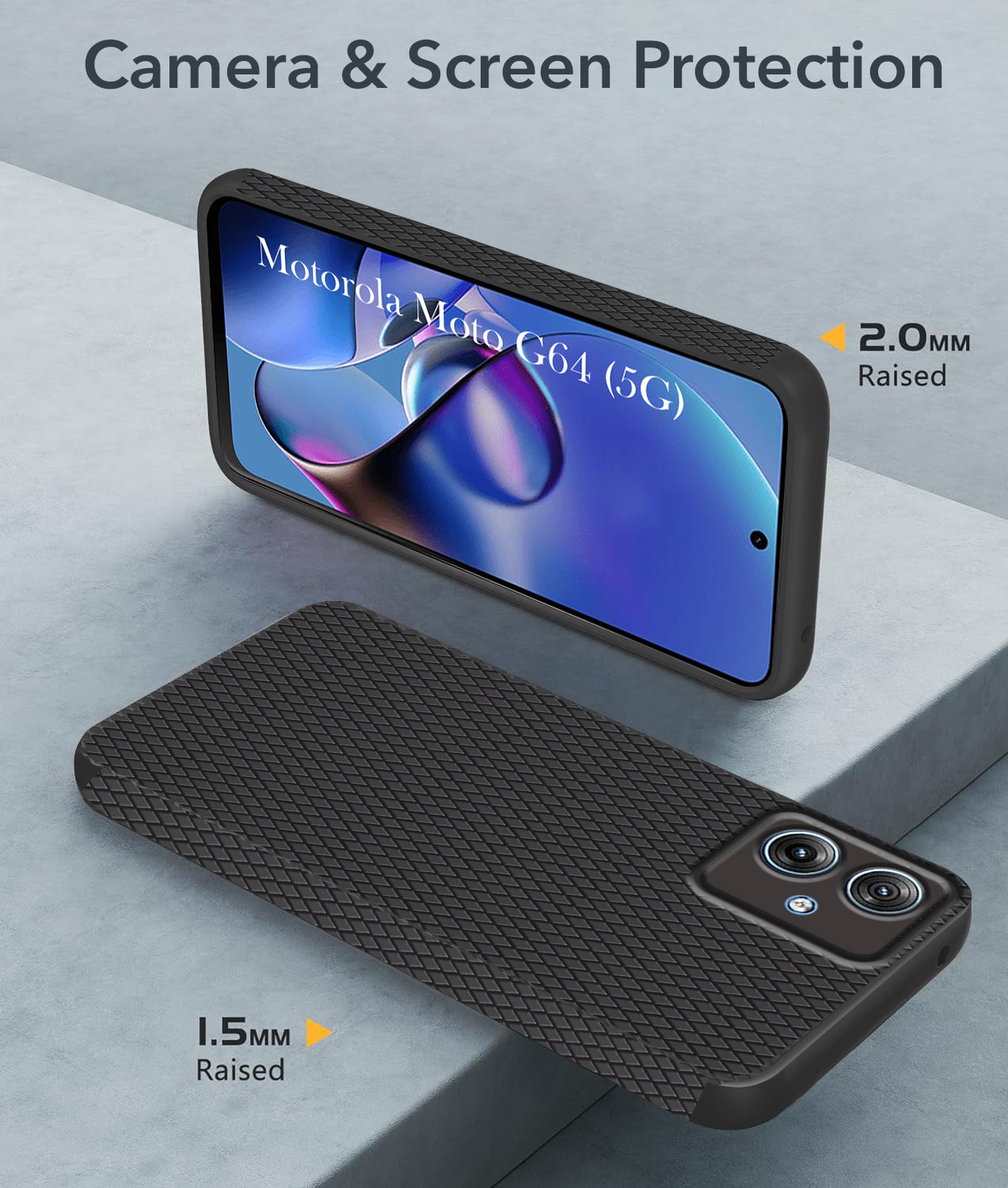 For Motorola Moto G64 5G Back Cover Case (Liquid Silicone | Side Grip | Camera Protection)