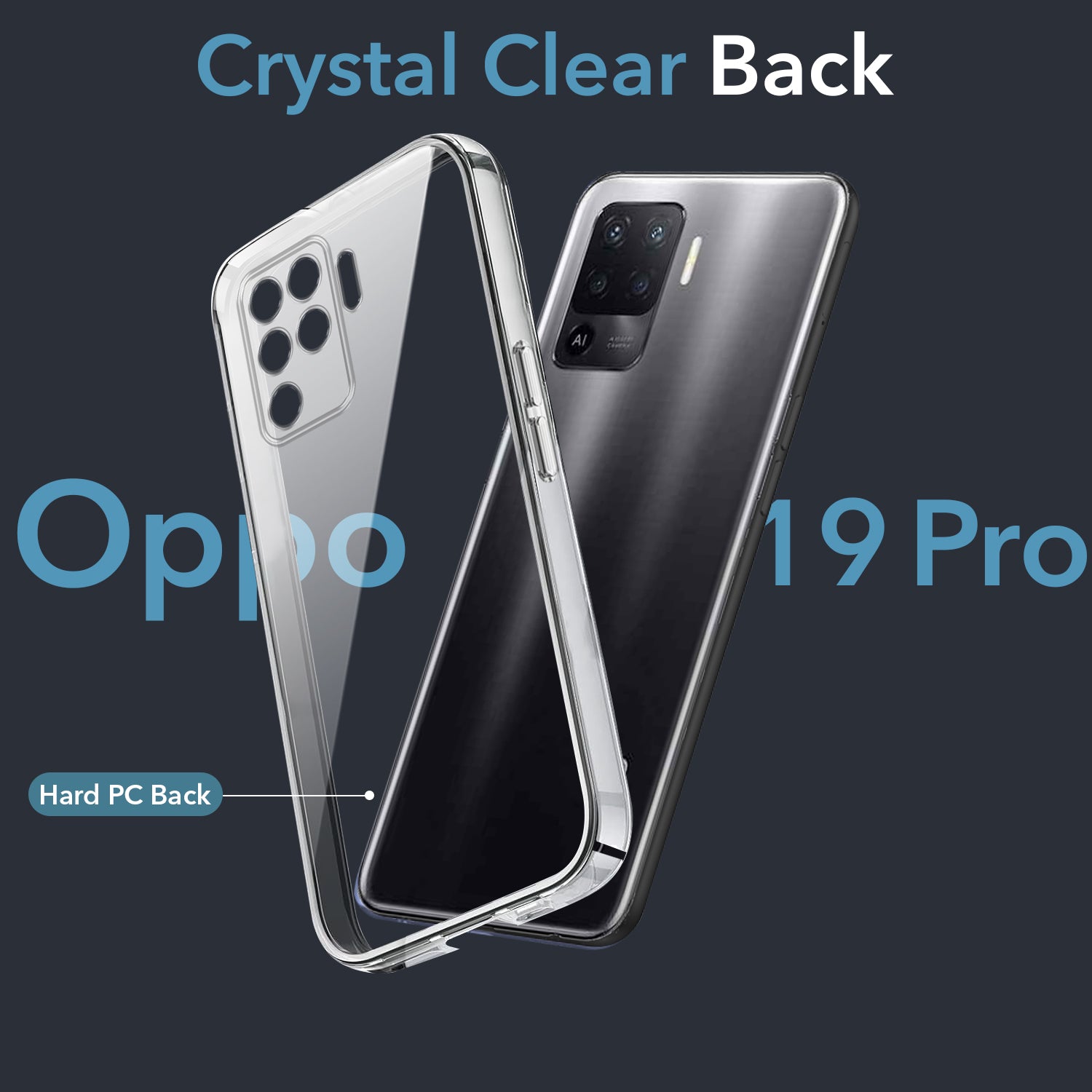 For Oppo F19 Pro Back Cover Case (Hard Anti Yellow Clear Case | Drop & Camera Protection | Shockproof Polycarbonate)