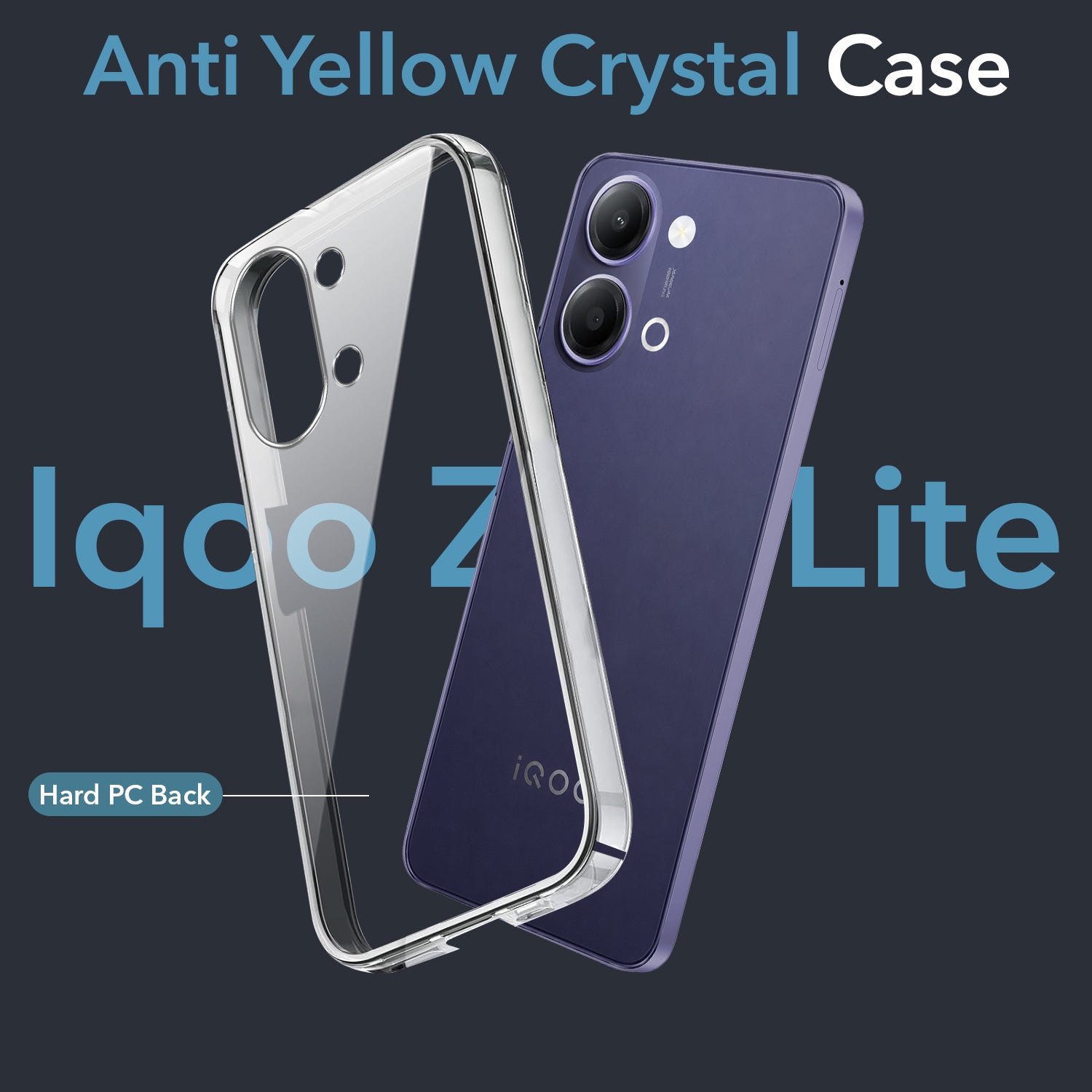 For Vivo iQOO Z11 Lite Back Cover Case Lifetime Anti-Yellow Clear (Sleek Hard Crystal | Shockproof and Camera Protection)