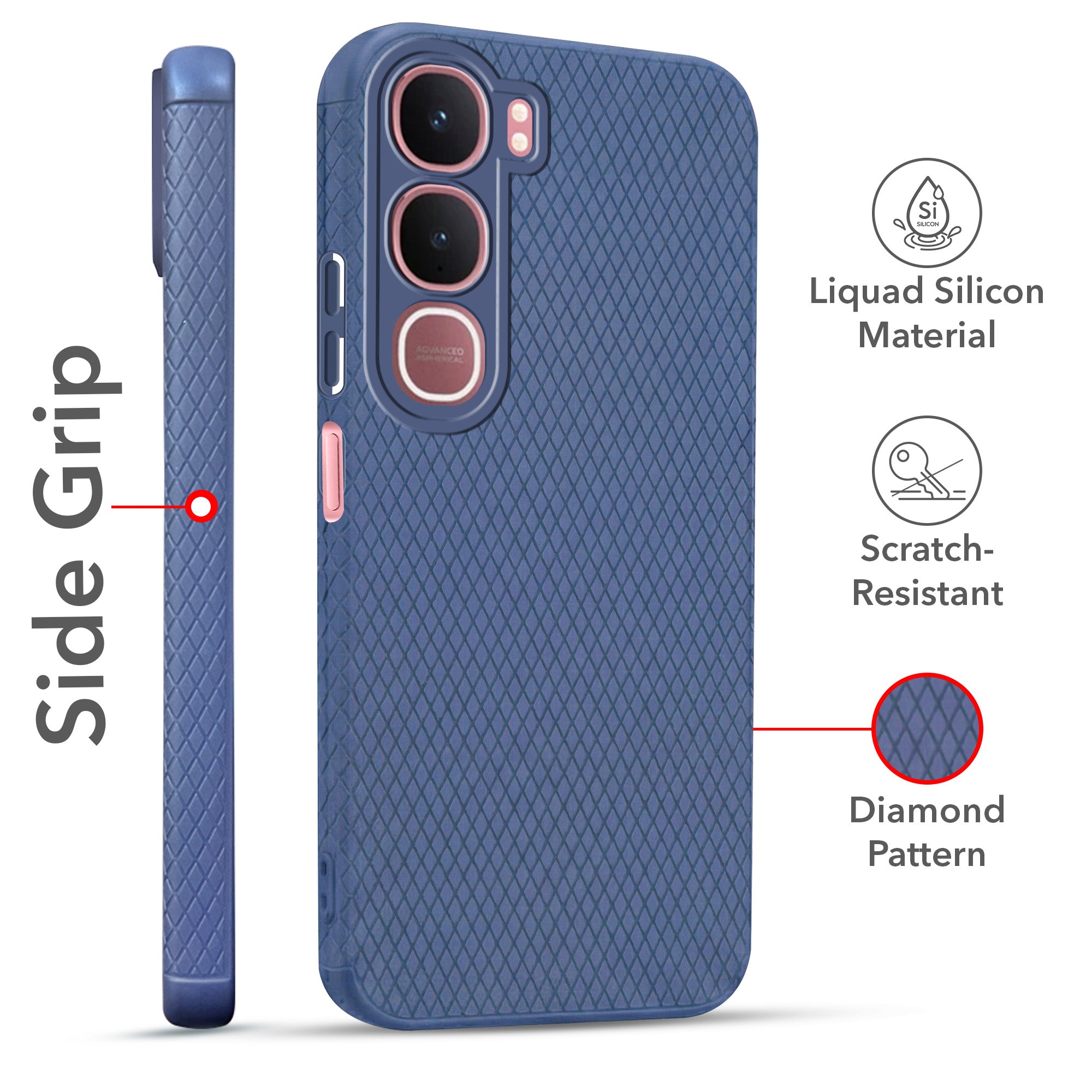 For Vivo Y31 5G Combo with Back Cover and 9H Tempered Glass (Liquid Silicone | Camera Protection | Oleophobic Coating Screen Glass)