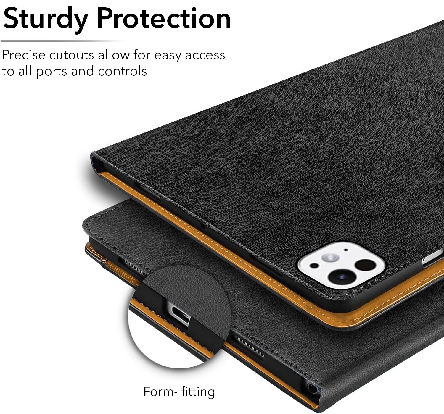 For Apple iPad Pro 11 Inch (2024) Flip Cover Folio Cover A2836/A2837/A3006/iPad16,3/6,4 (PU Leather | Multi-Angle Smart Stand | Card Storage Slots | Silicone Back Pouch)